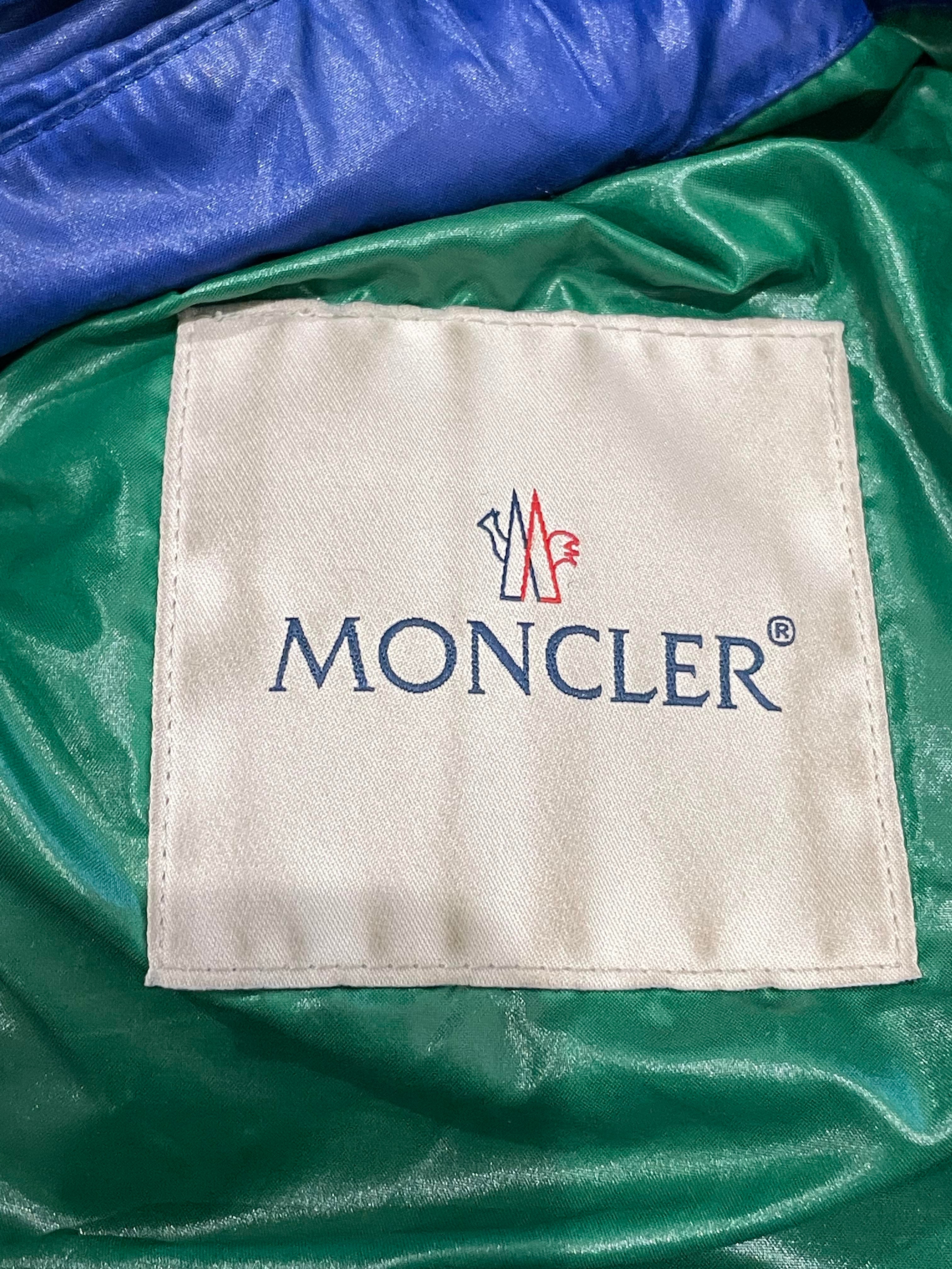 Moncler Dervaux Giubbotto Blue & Green Puffer Coat
