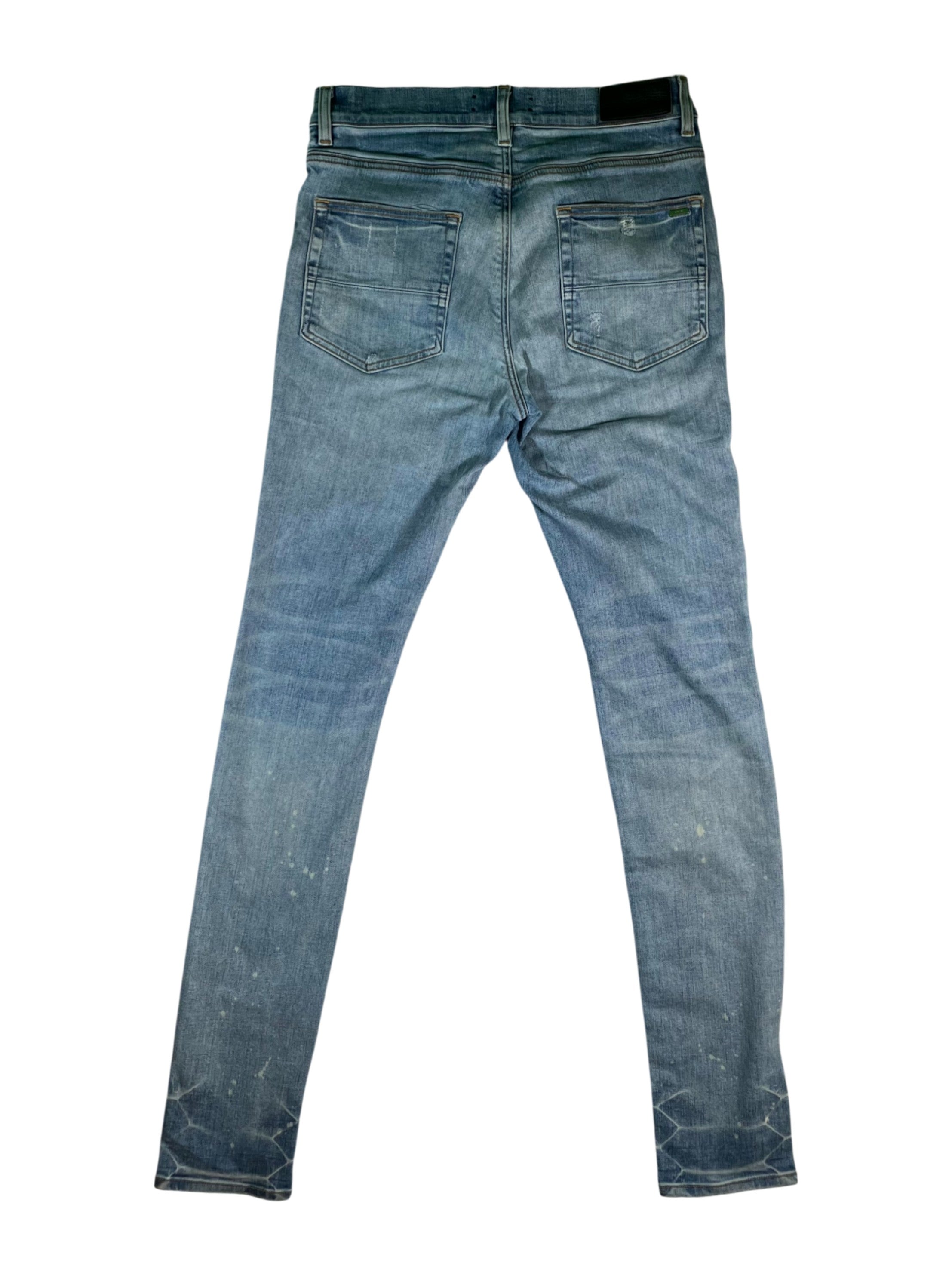 Amiri MX1 Paisley Baby Blue & Light Wash Jeans
