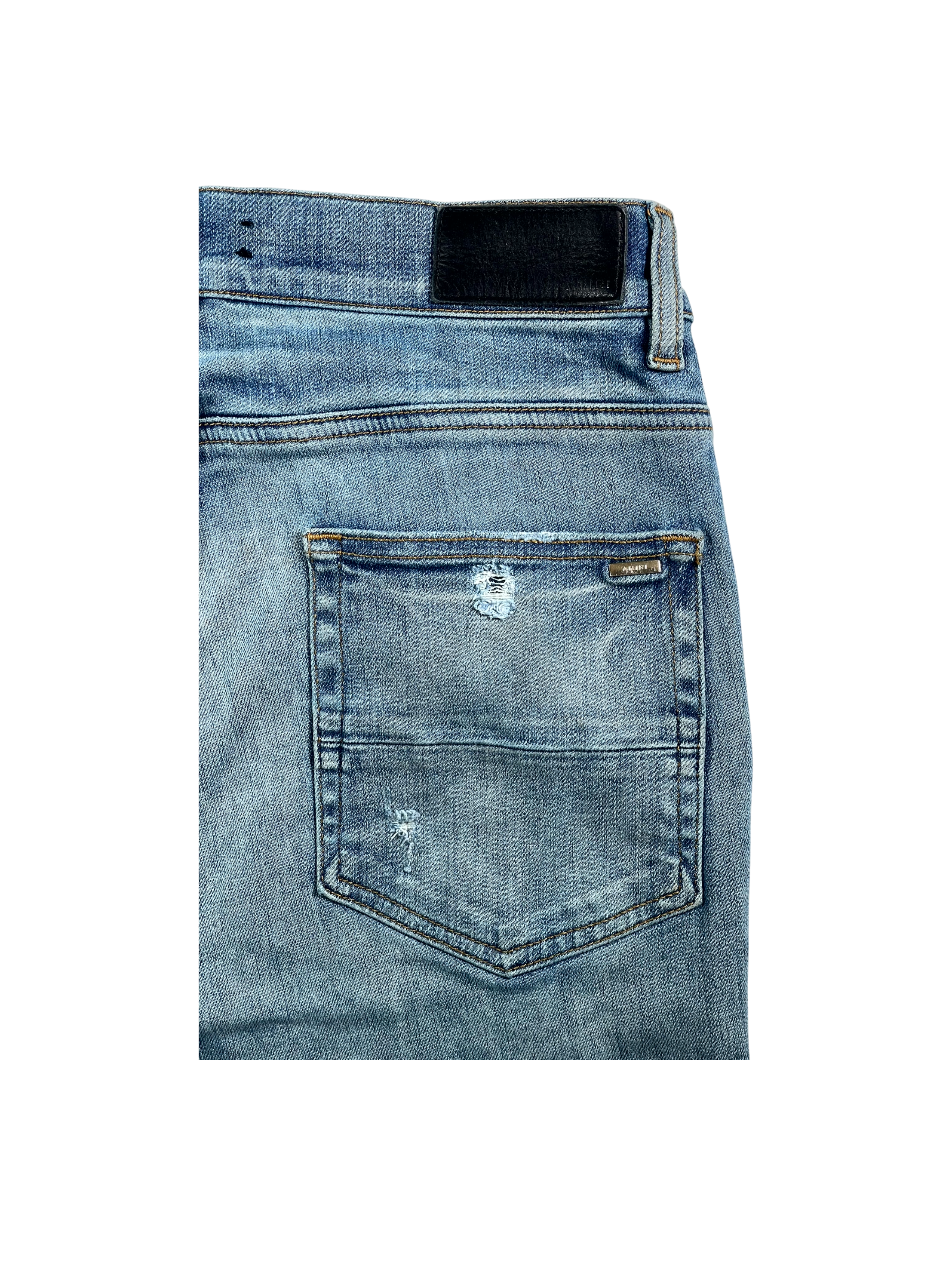 Amiri MX1 Paisley Baby Blue & Light Wash Jeans