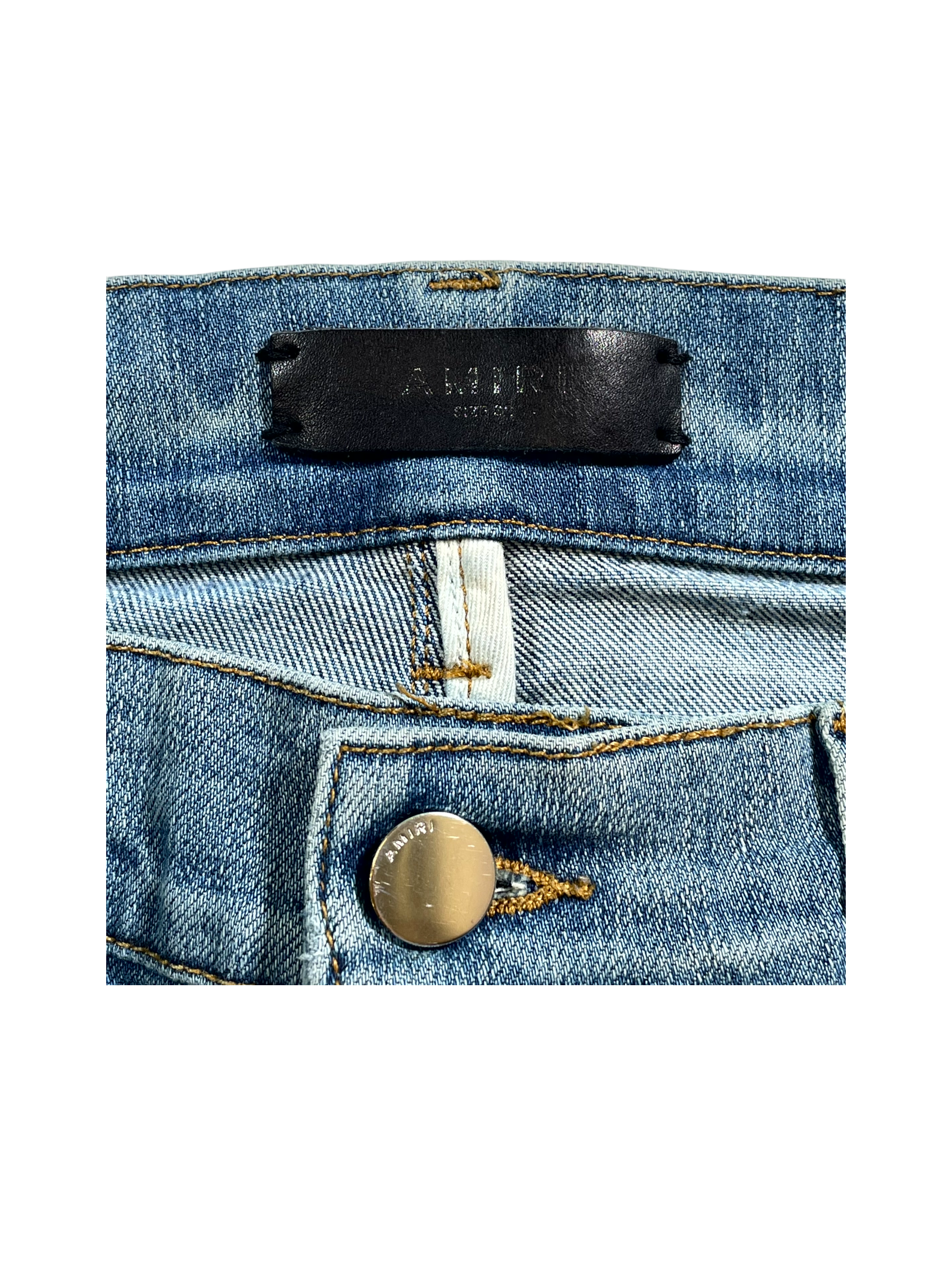 Amiri MX1 Paisley Baby Blue & Light Wash Jeans