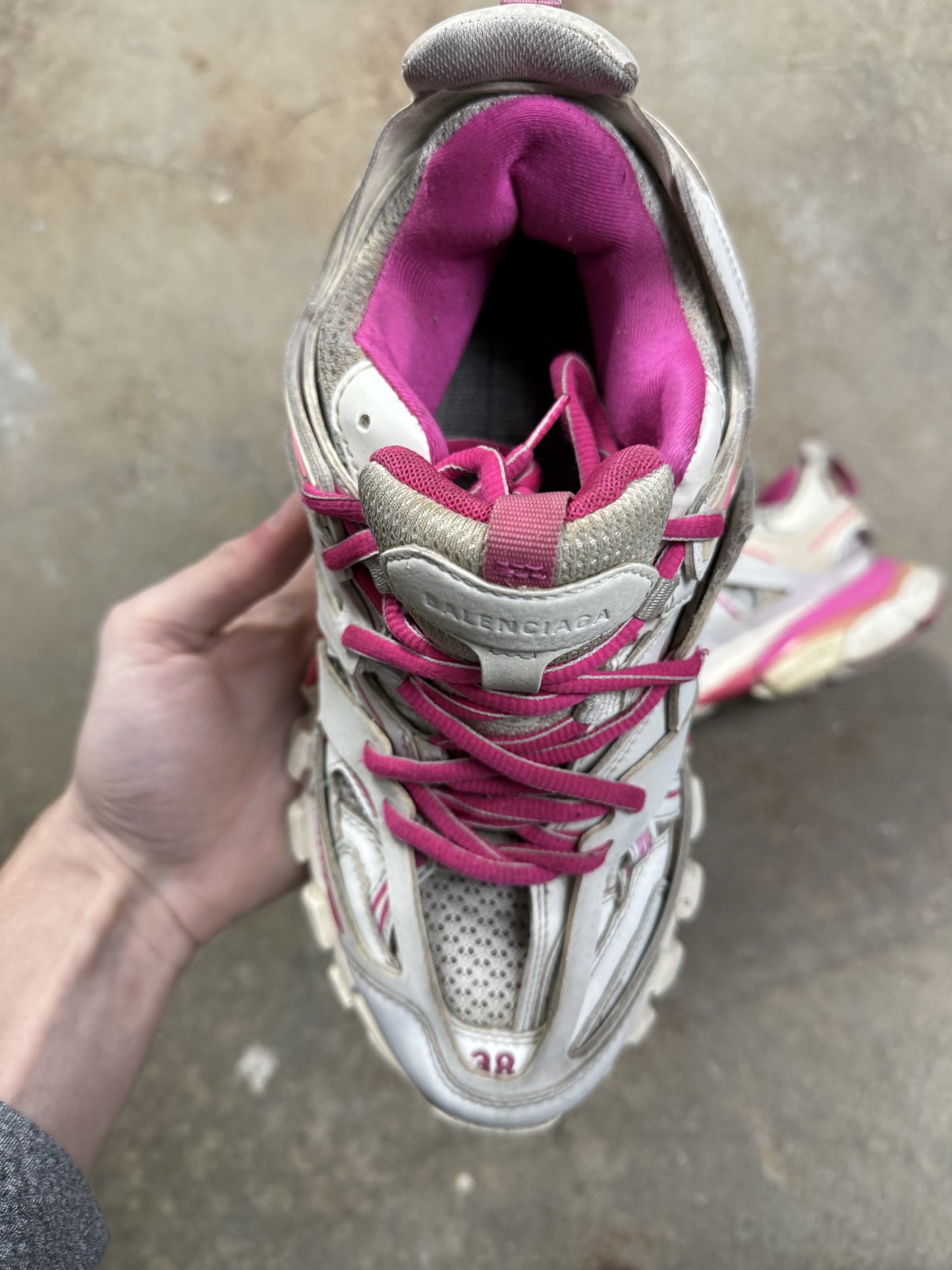 Balenciaga Track White Pink (No Insoles) Used 38 (US 5) No Box
