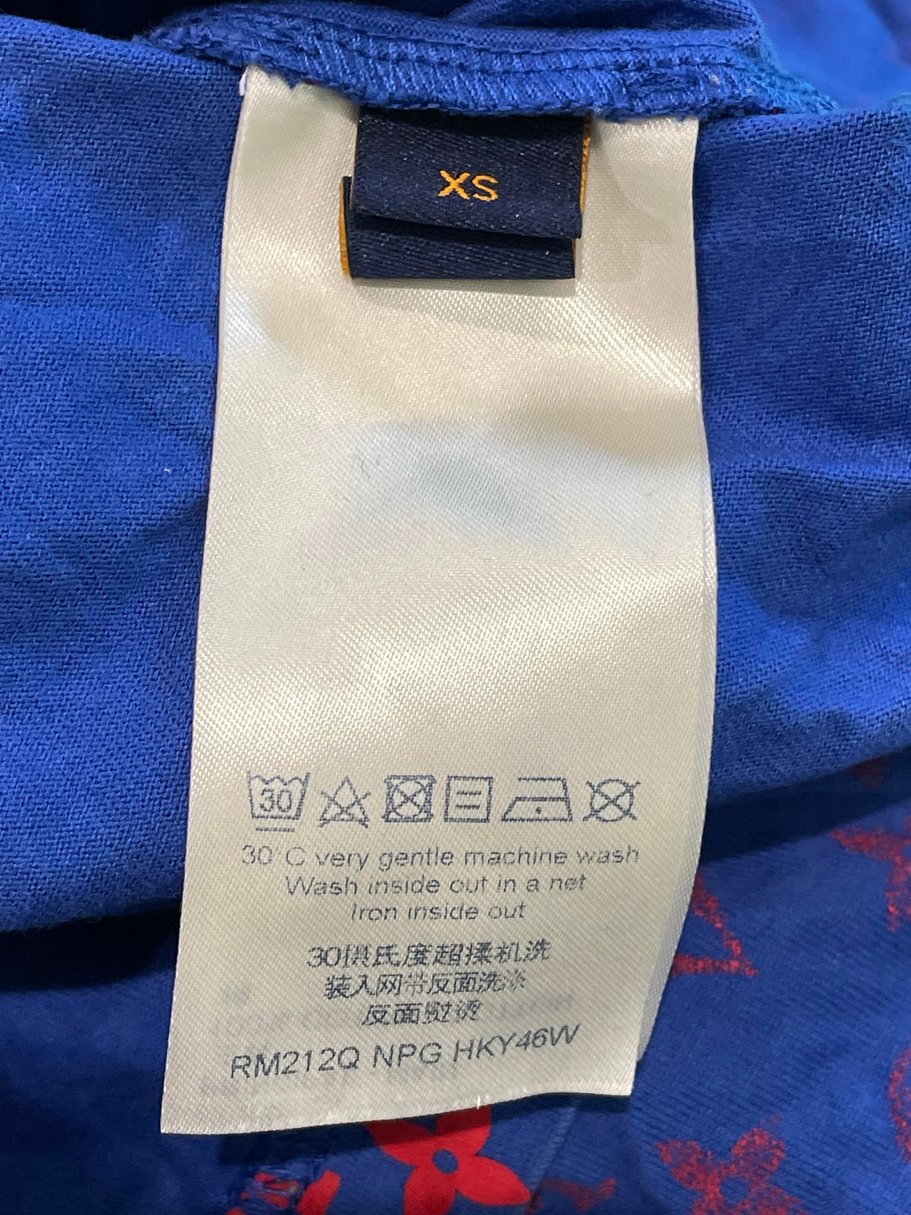 LV Blue Red All Over Logo T-shirt