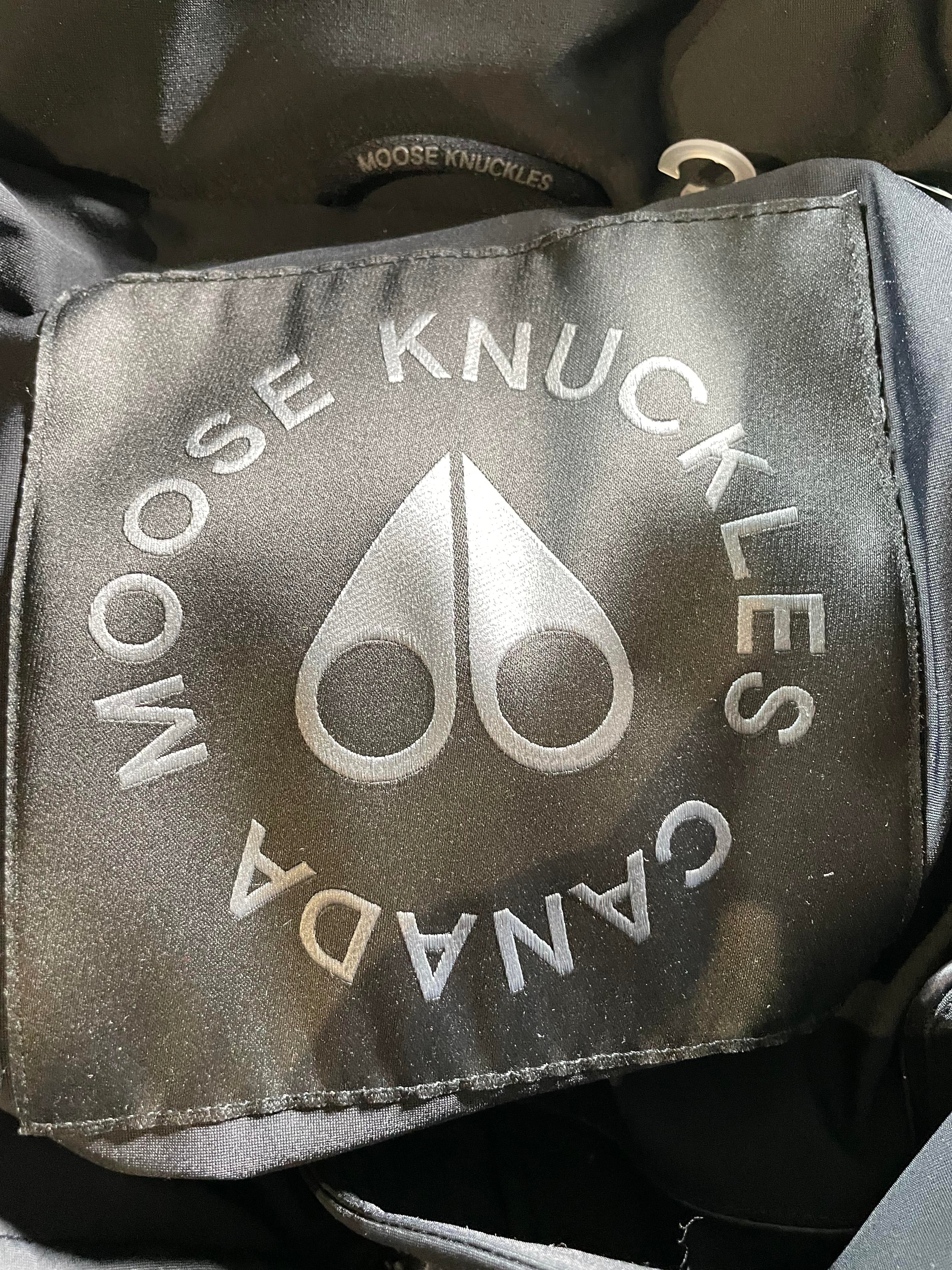 Moose Knuckles Black & Silver Puffer Jacket