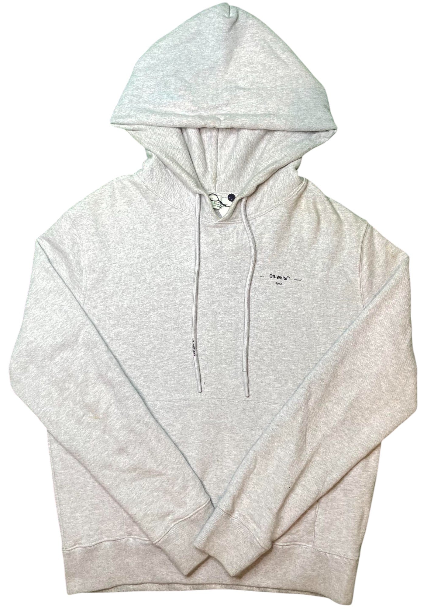 Off-White Hoodie Grey Stitch Arrow Logo
