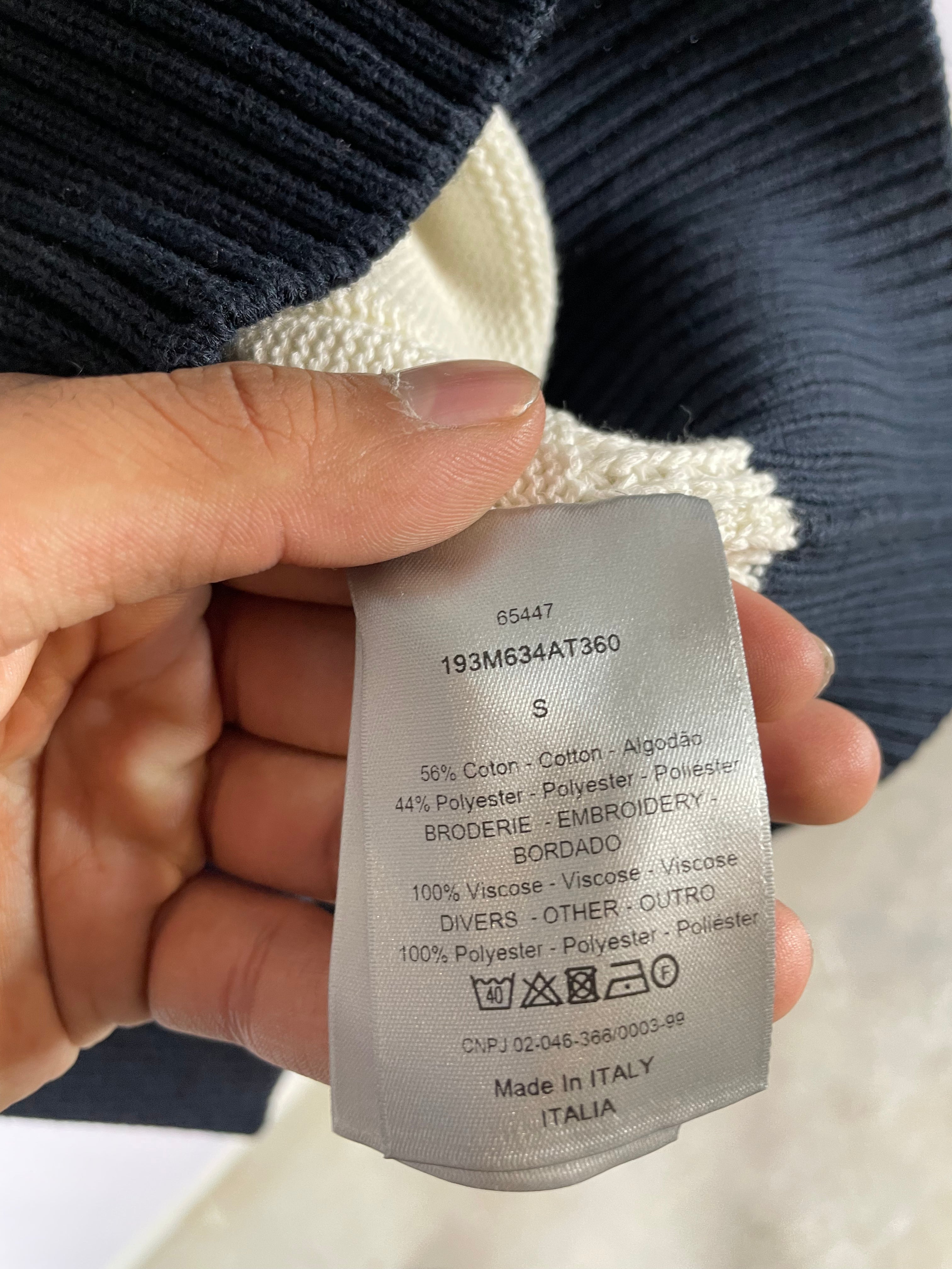 Dior Neck Crewneck Cream Blue Used Small