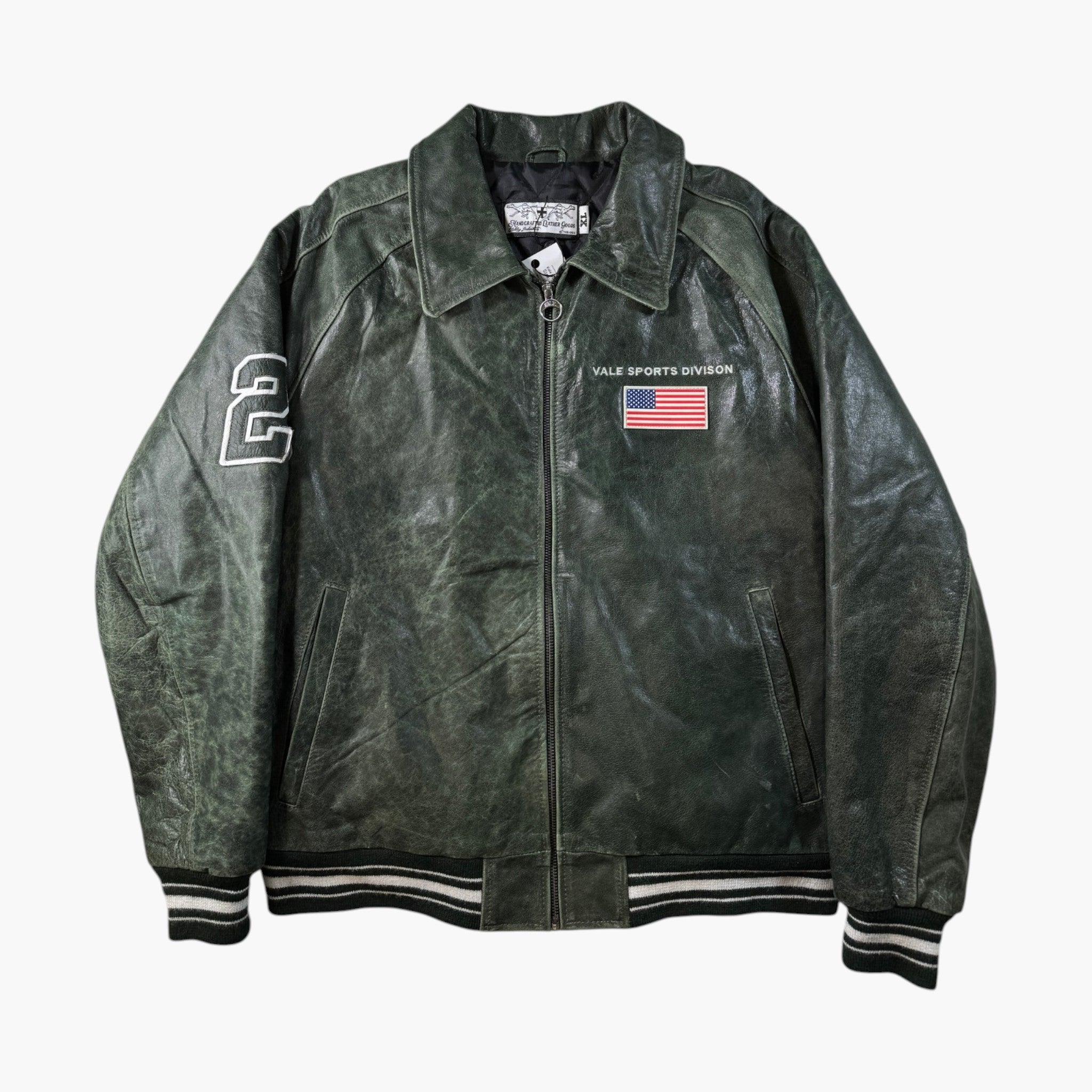 Vale Leather Green Varsity Jacket