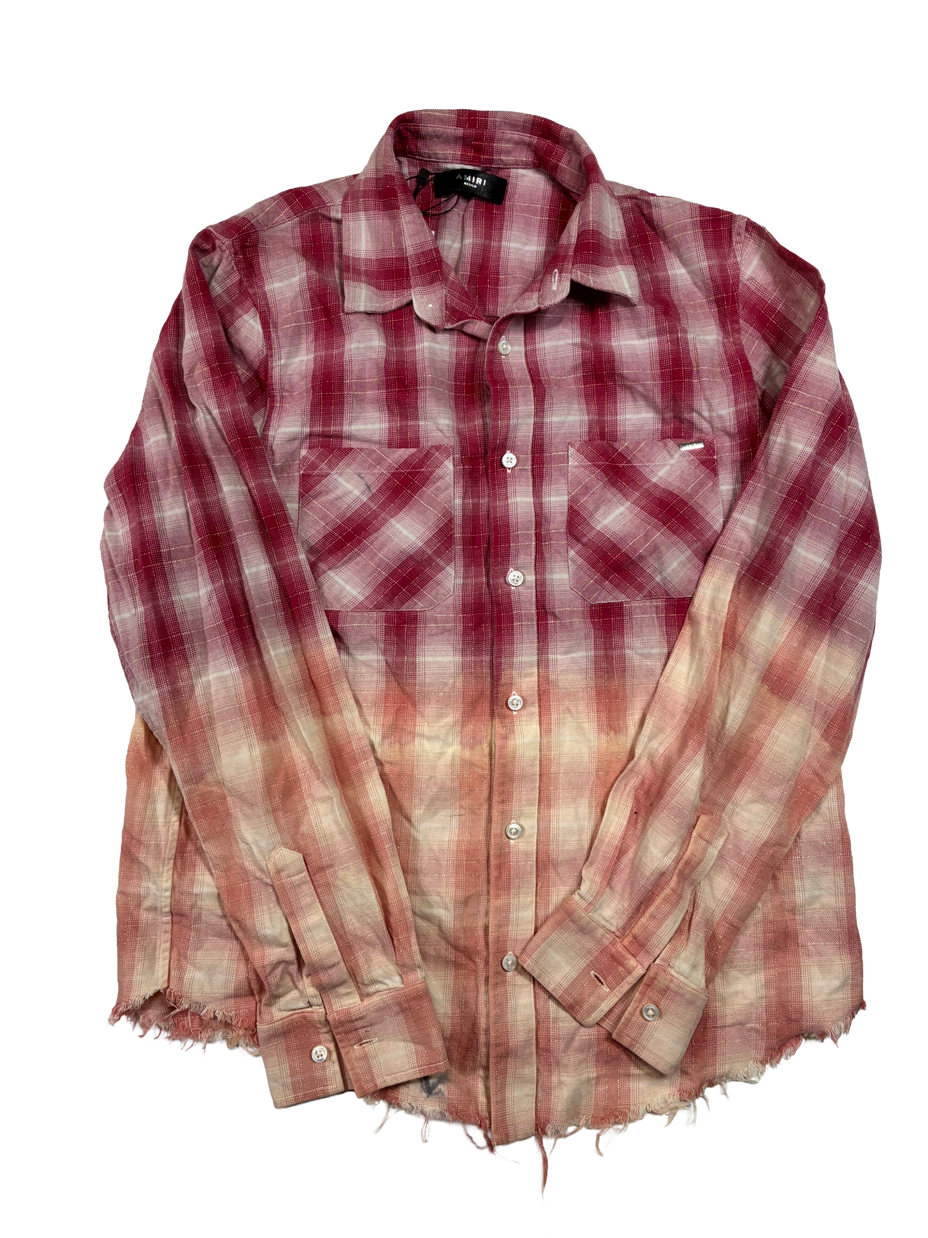 Amiri Button Up Pink Peach Shirt