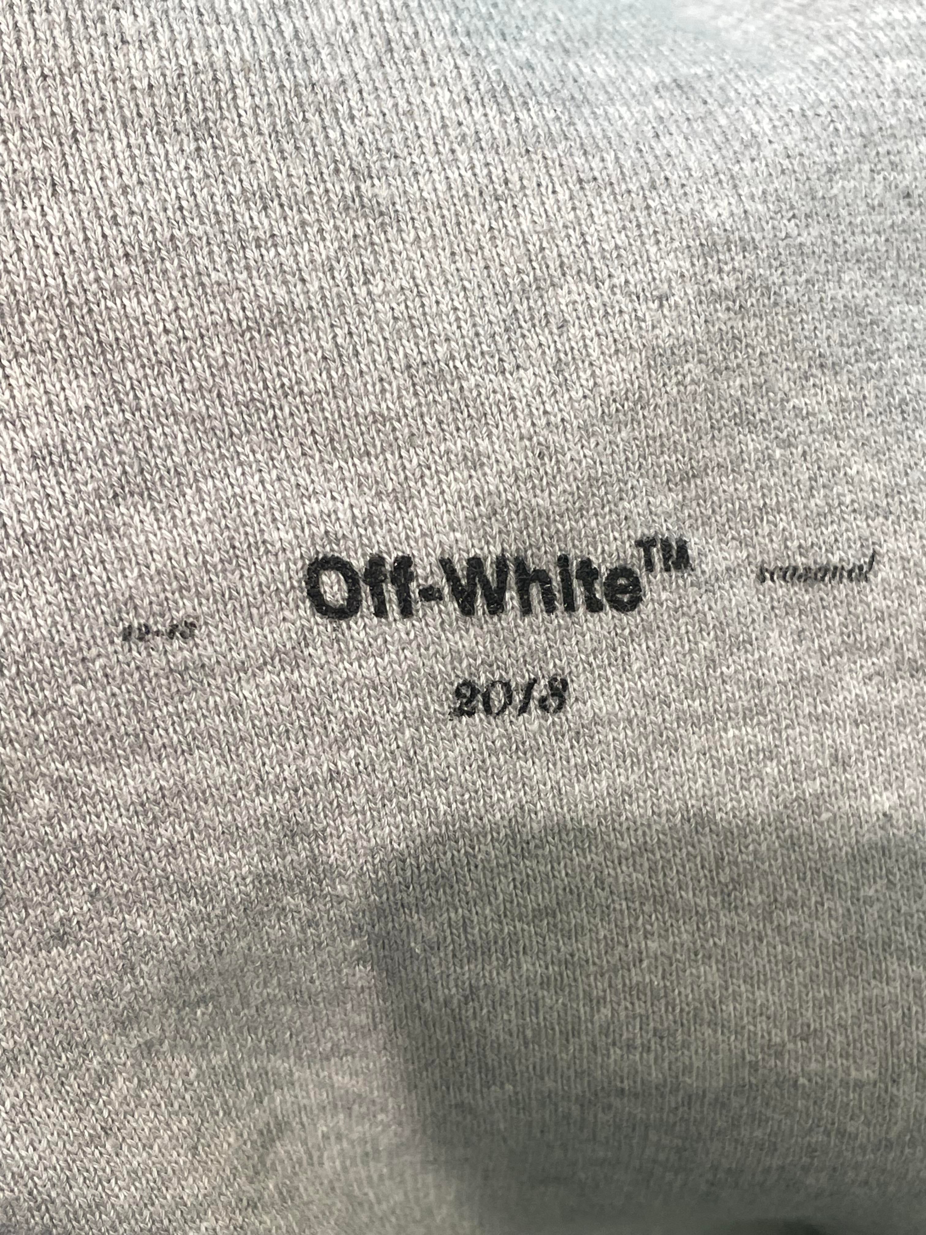 Off-White Hoodie Grey Stitch Arrow Logo