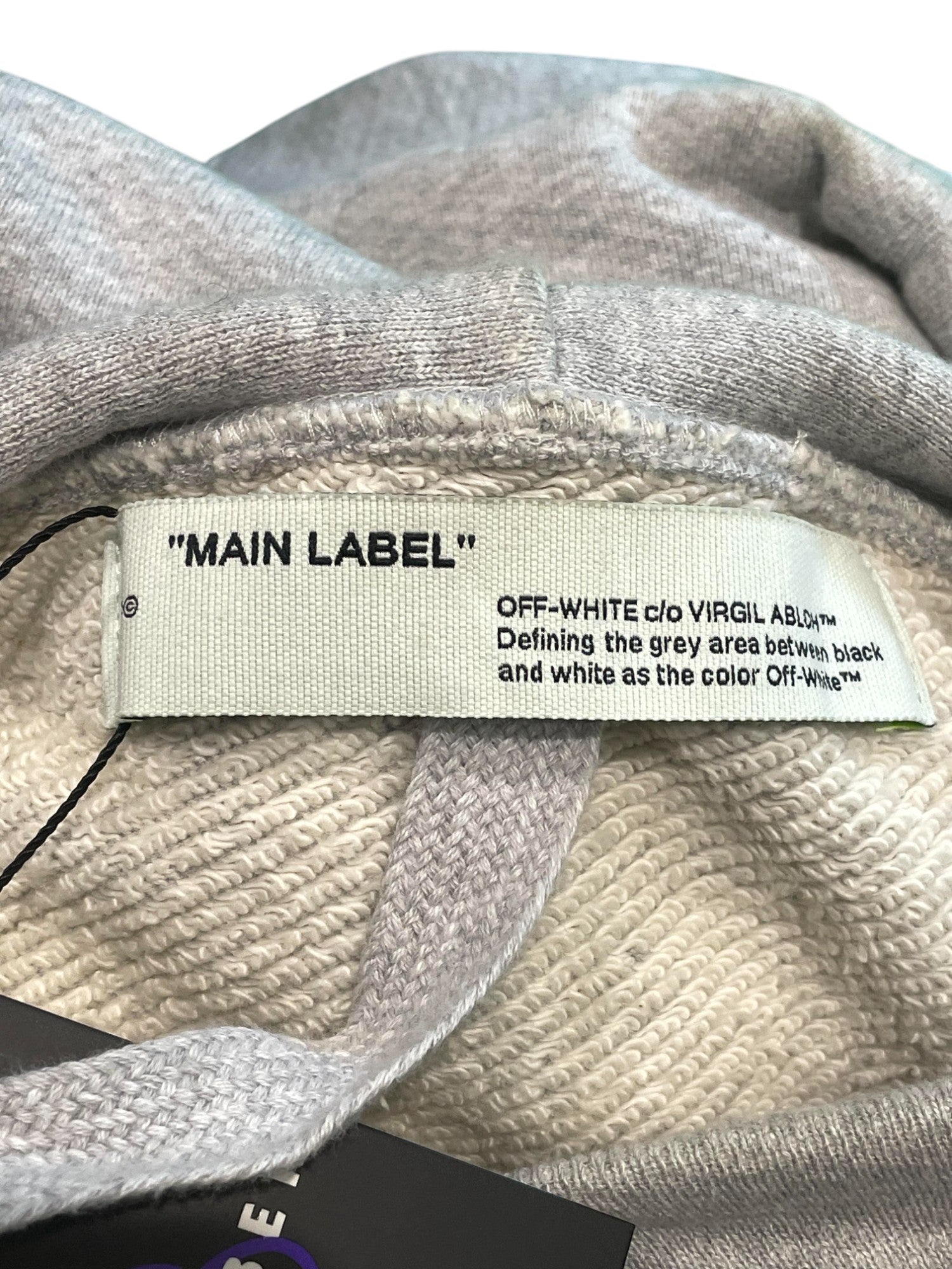 Off-White Hoodie Grey Stitch Arrow Logo