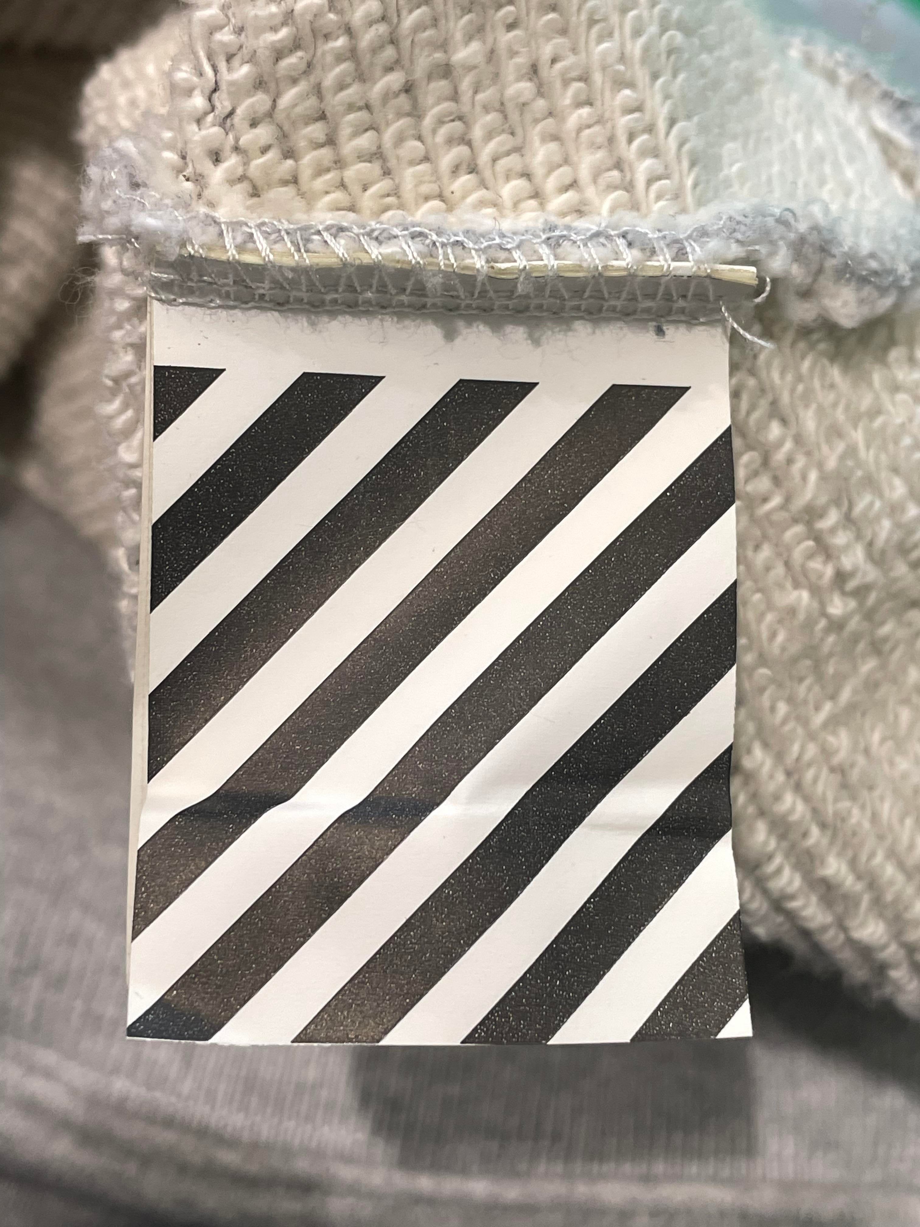 Off-White Hoodie Grey Stitch Arrow Logo