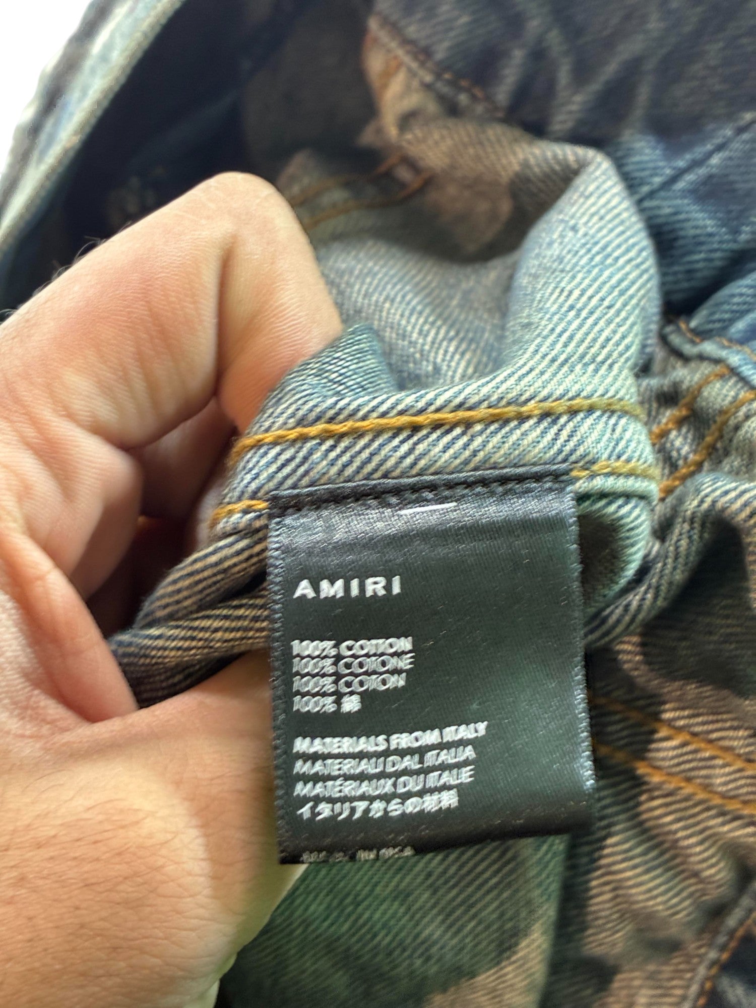 Amiri Paint Splatter Navy Denim Jacket