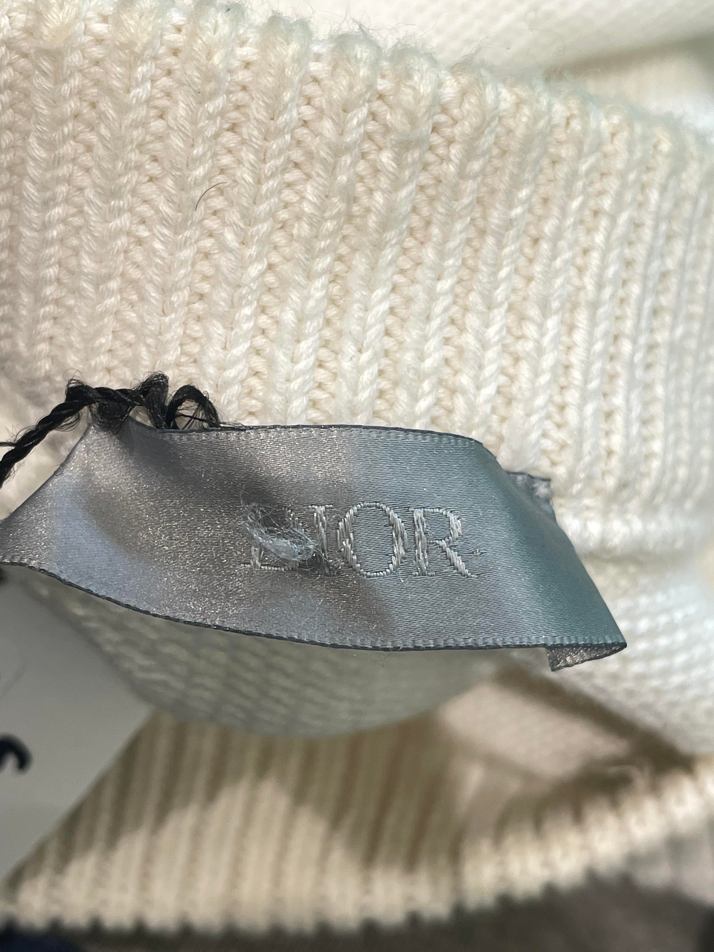 Dior Knit Sweater Cream Oblique Sleeve