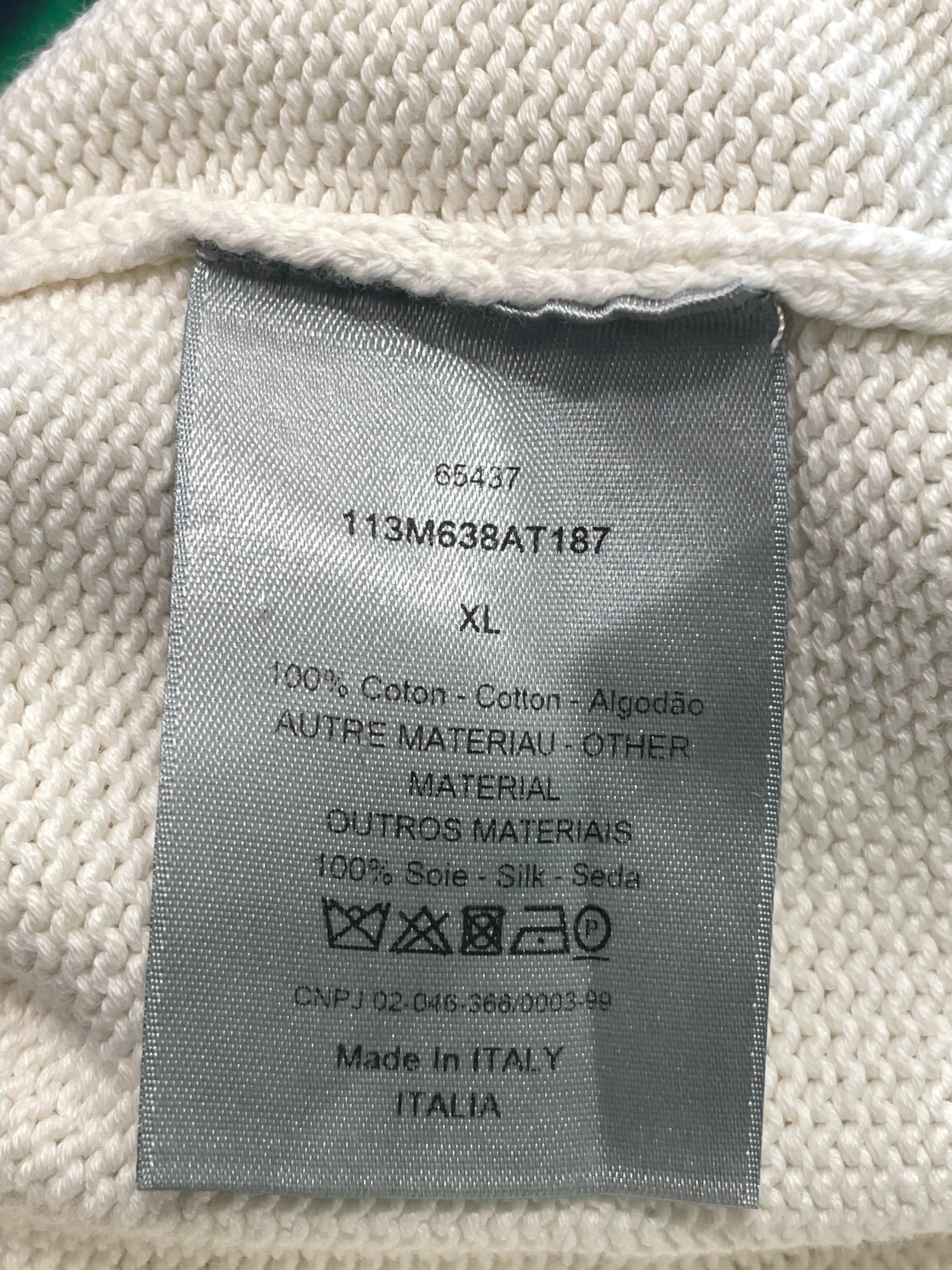 Dior Knit Sweater Cream Oblique Sleeve