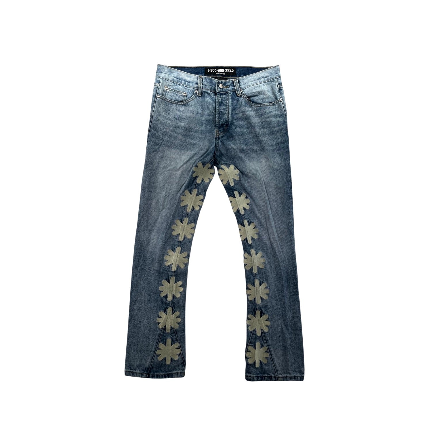 LOST SHDWS Light Wash & Cream Jeans