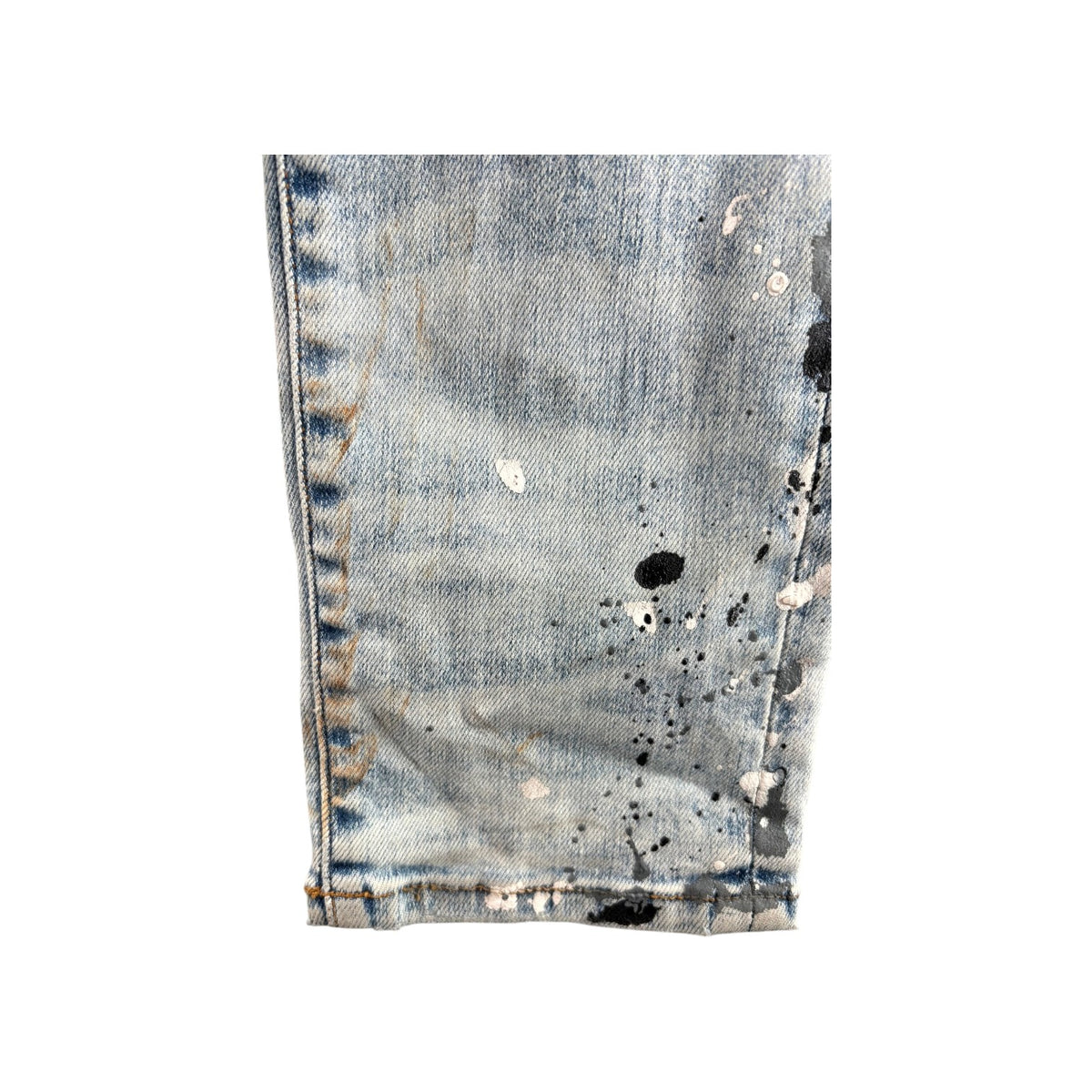 Amiri "MX1" Denim Paint Splatter Patch Light Wash Jeans (Repaired)
