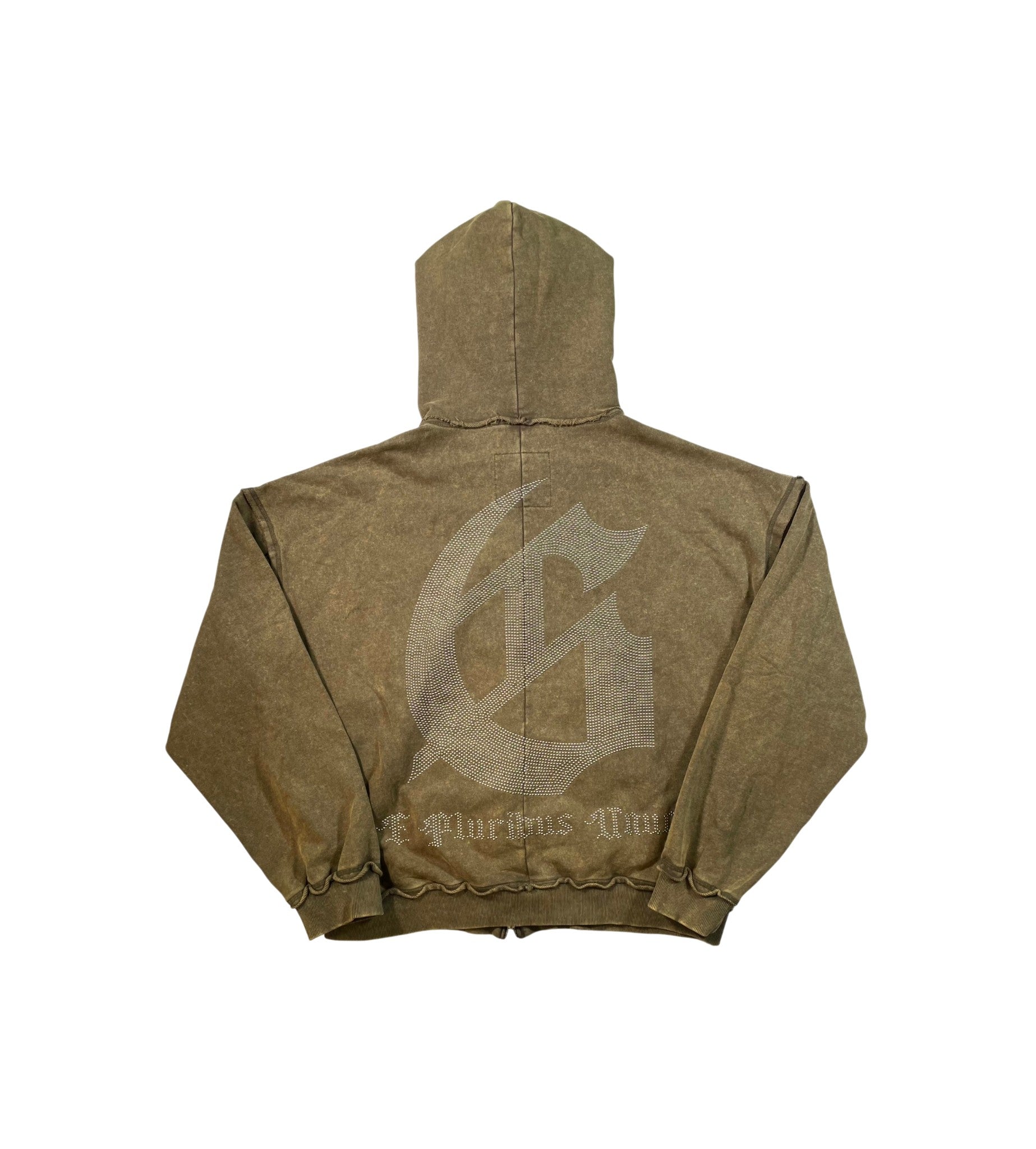 Godspeed Studded Zip Up Olive Hoodie