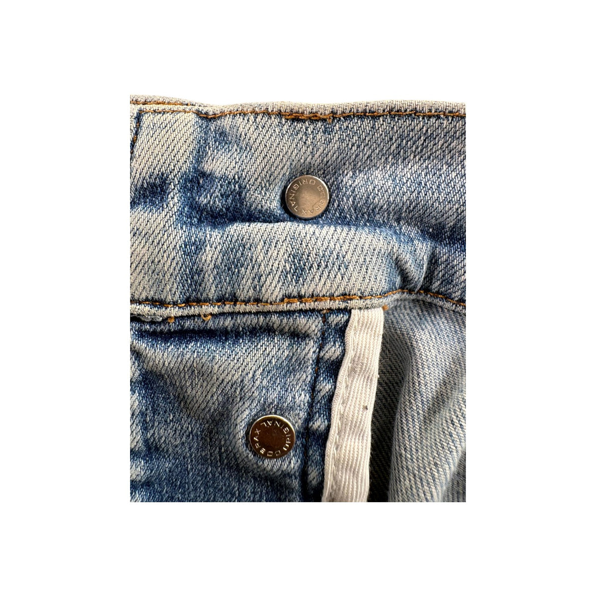 Amiri "MX1" Denim Paint Splatter Patch Light Wash Jeans (Repaired)