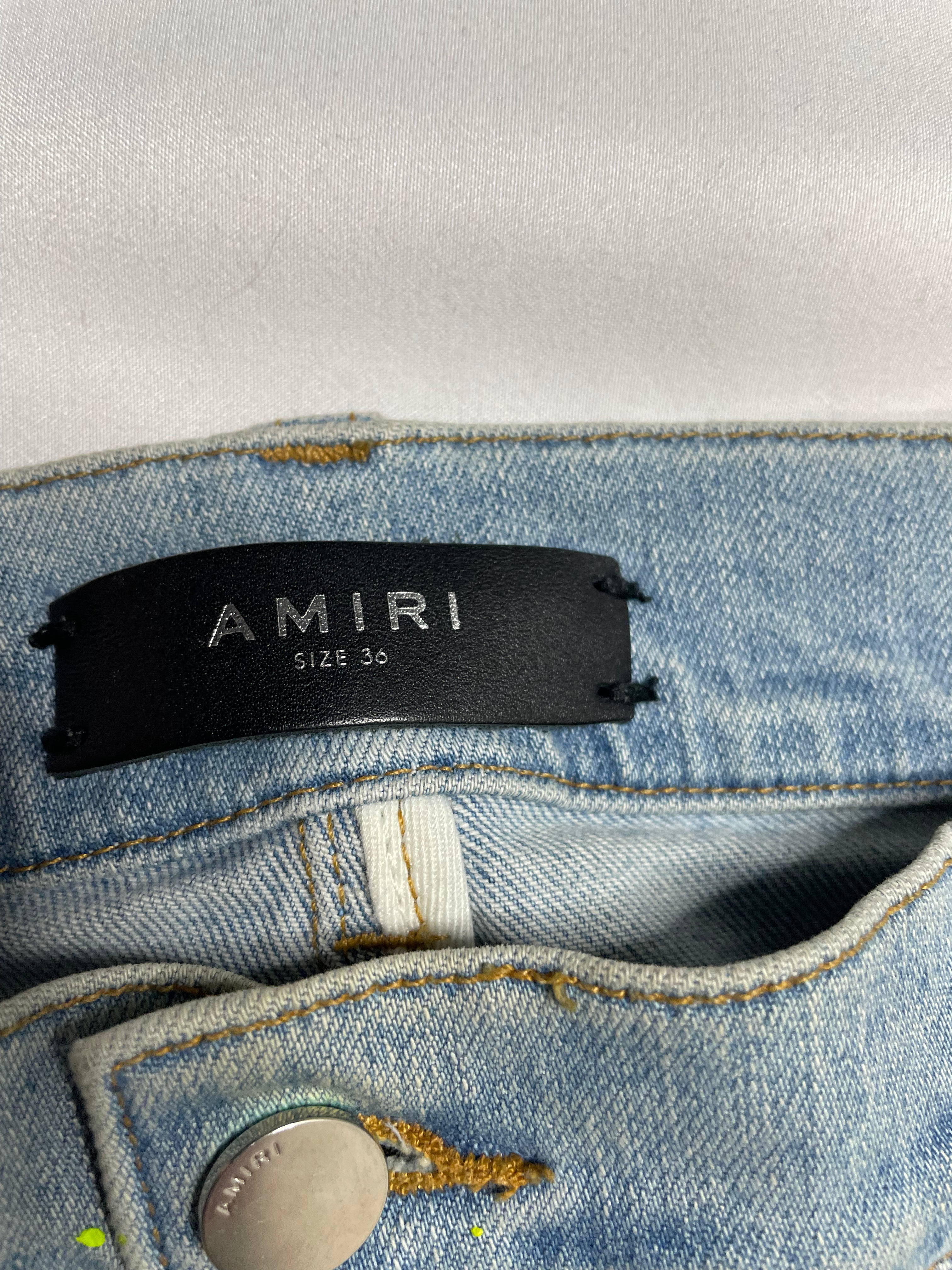 Amiri Neon Stripe Light Wash Jeans