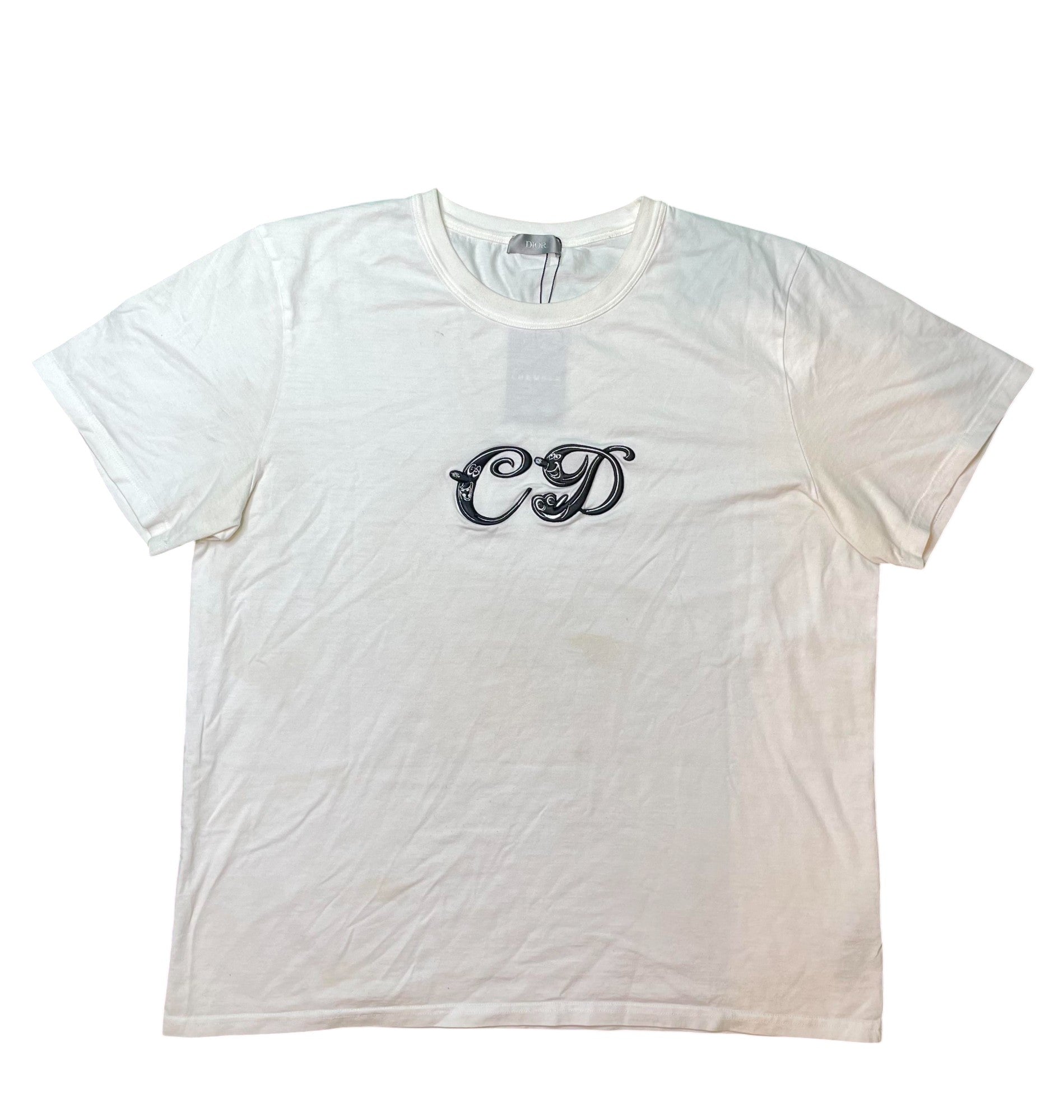 Dior White Black CD Logo T-shirt