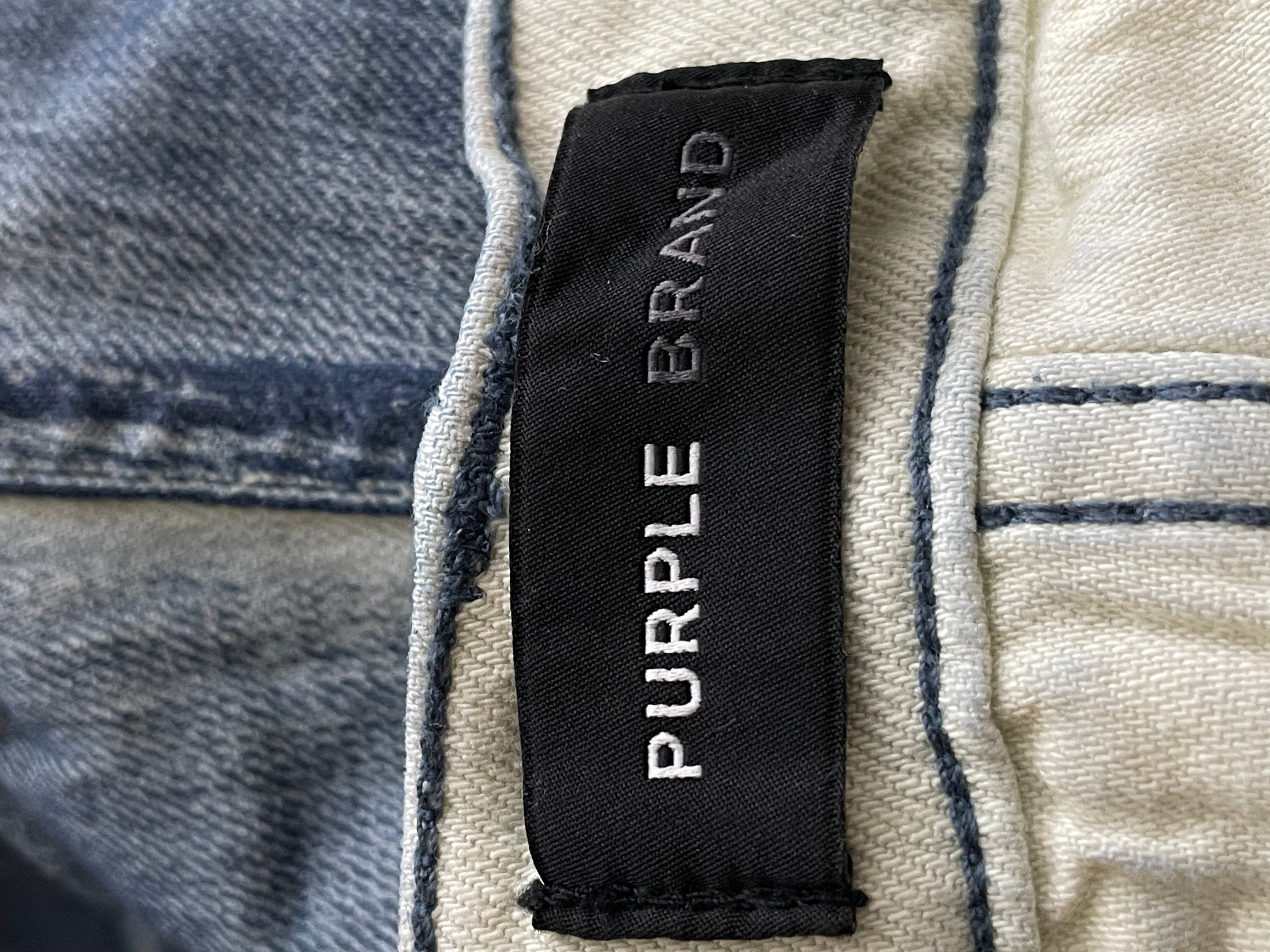 Purple Brand Light Wash Wrinkle Blue Jeans