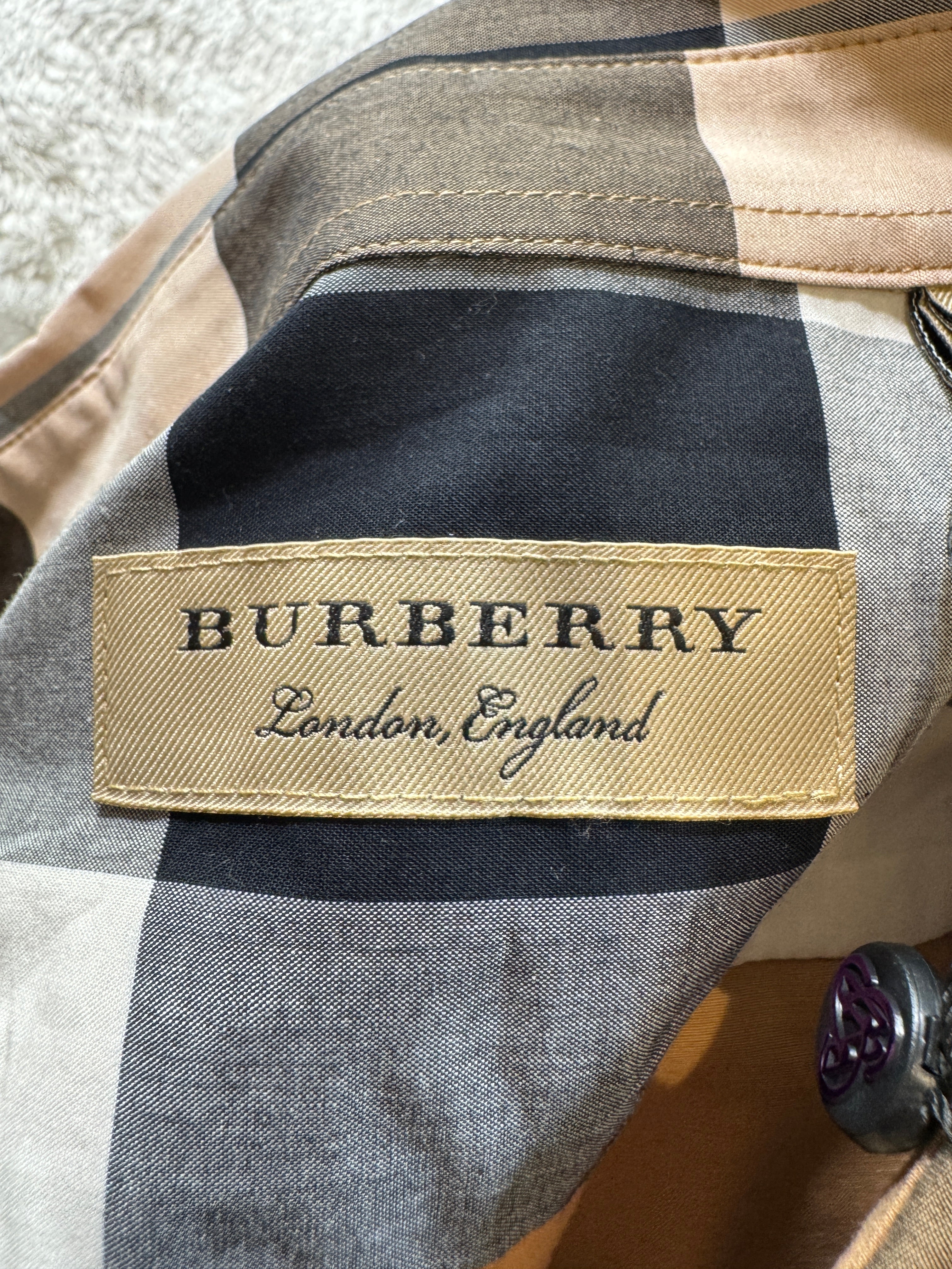 Burberry Tan Button Up