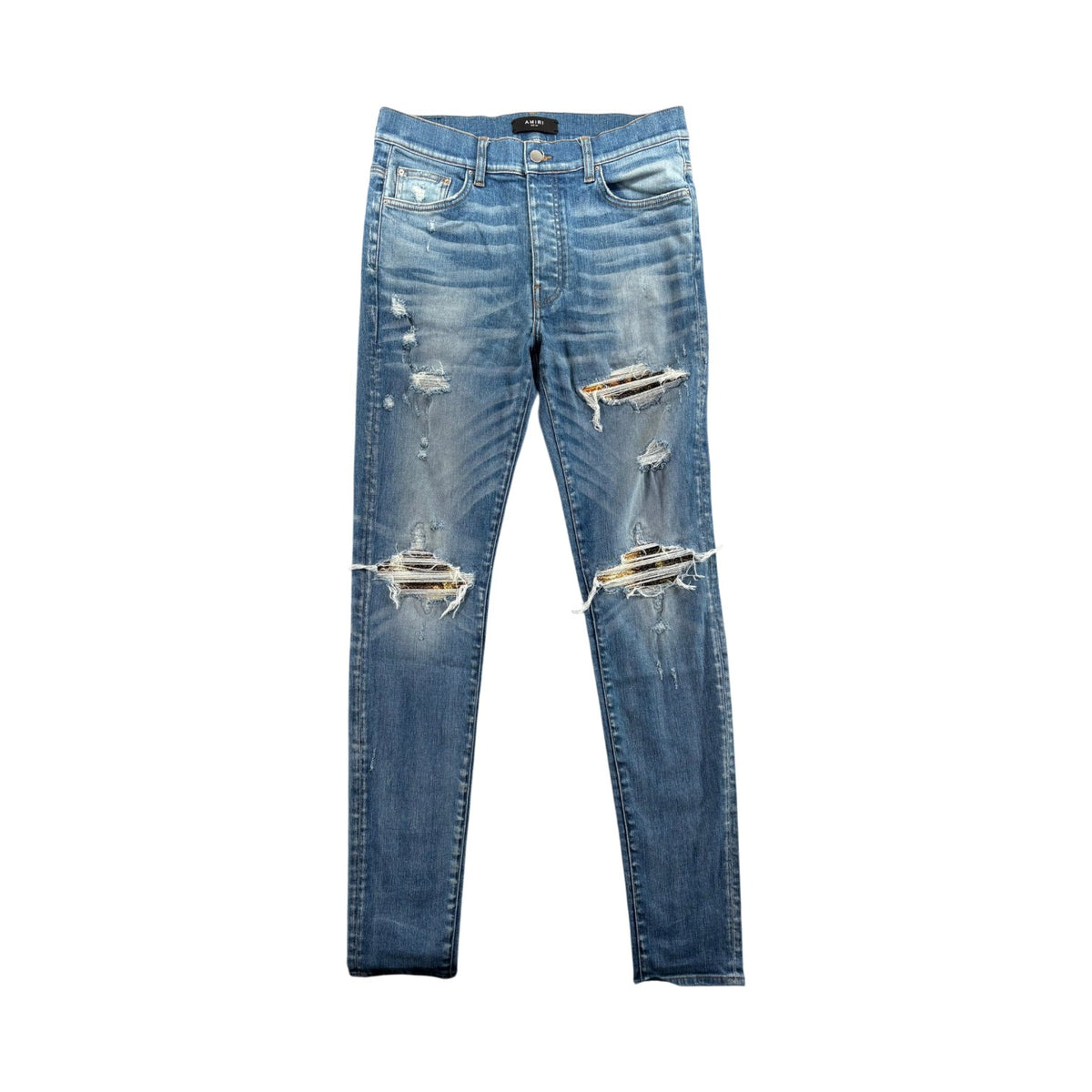 Amiri "MX1" Aloha Patch Light Wash Jeans
