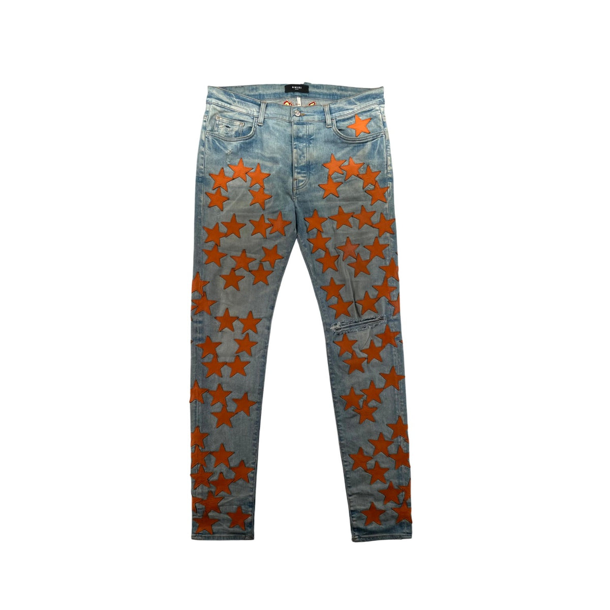Amiri Chemist Stars Light Wash & Orange Jeans
