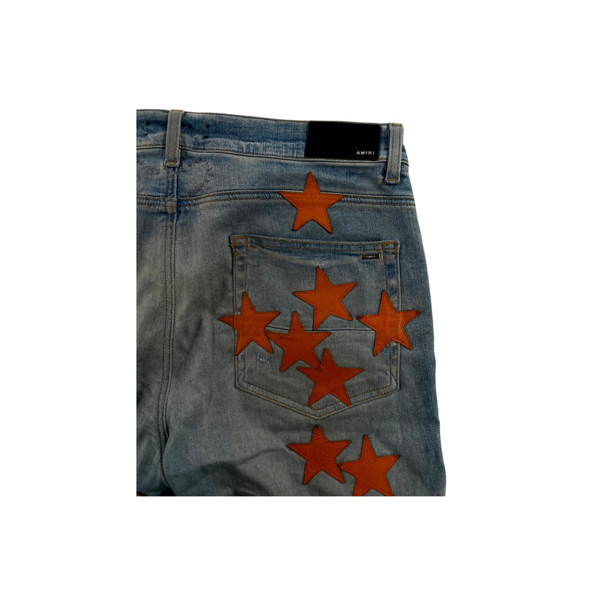 Amiri Chemist Stars Light Wash & Orange Jeans