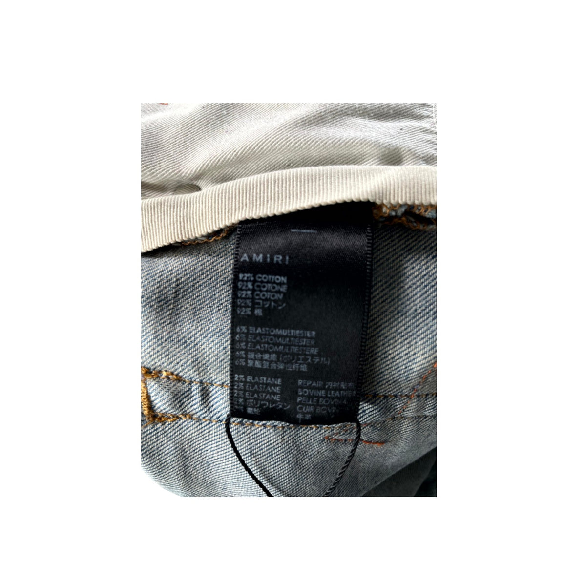 Amiri Chemist Stars Light Wash & Orange Jeans