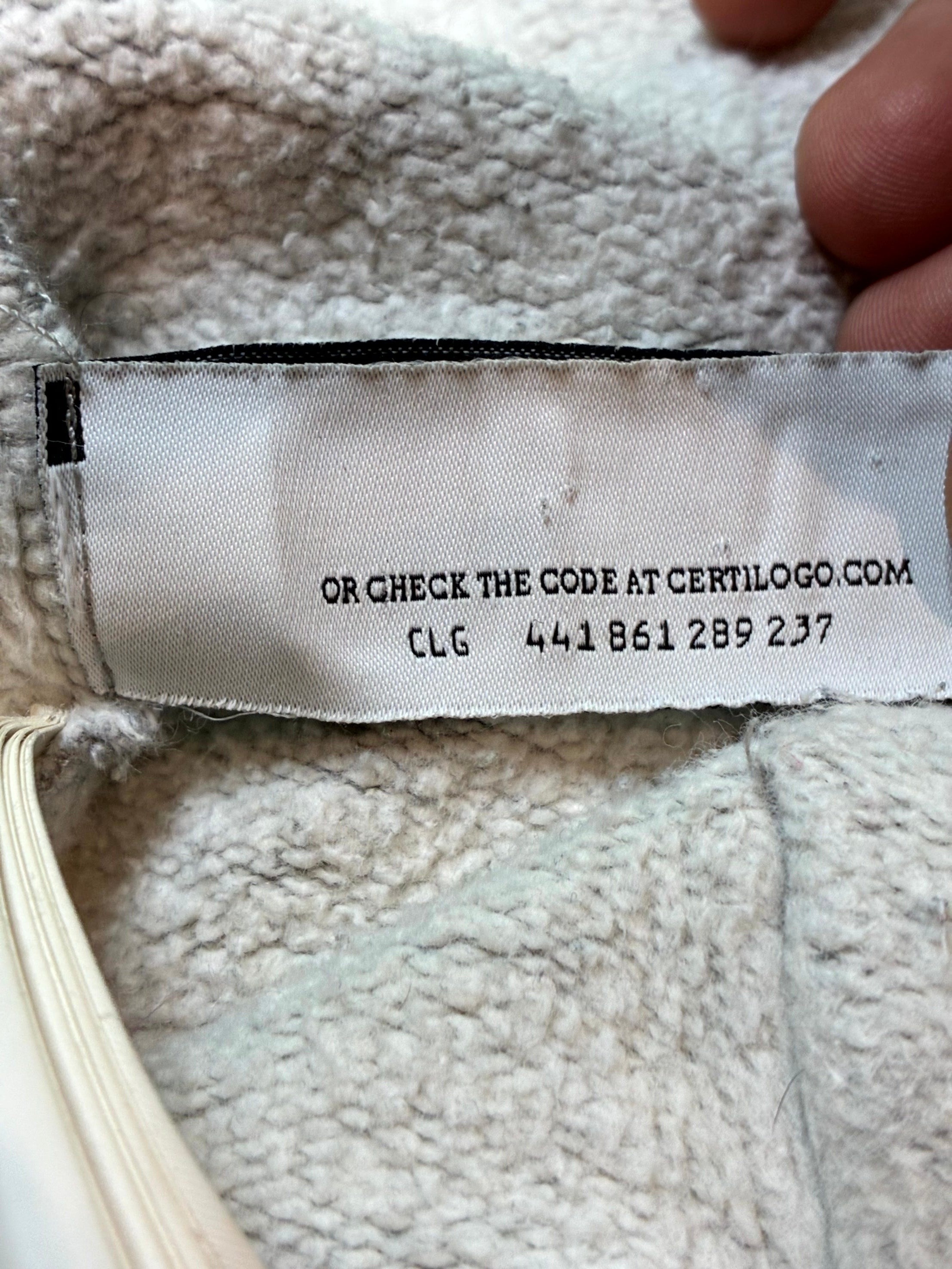 Off White Zip Up Grey (Broken Zipper) Used