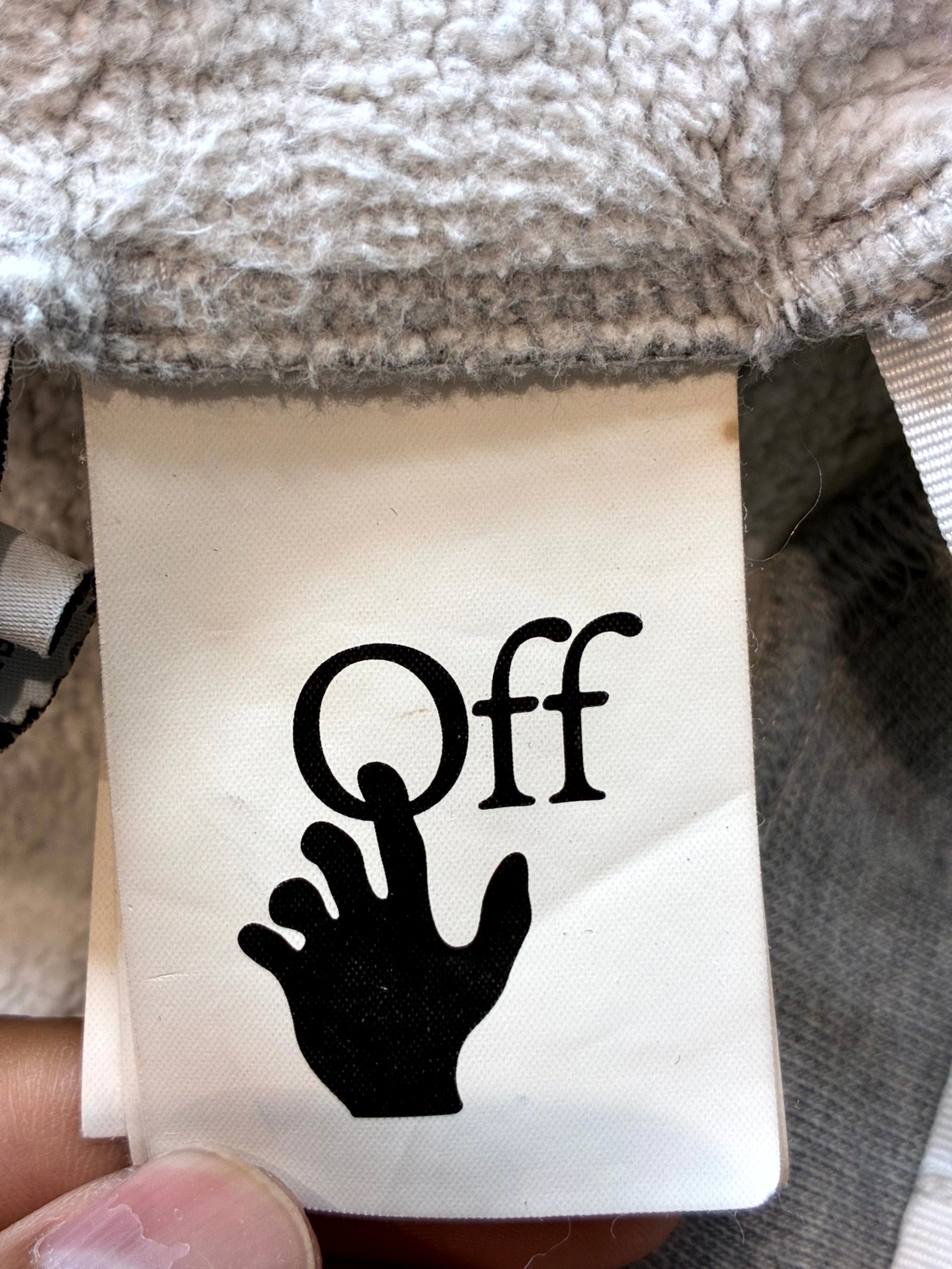 Off White Zip Up Grey (Broken Zipper) Used