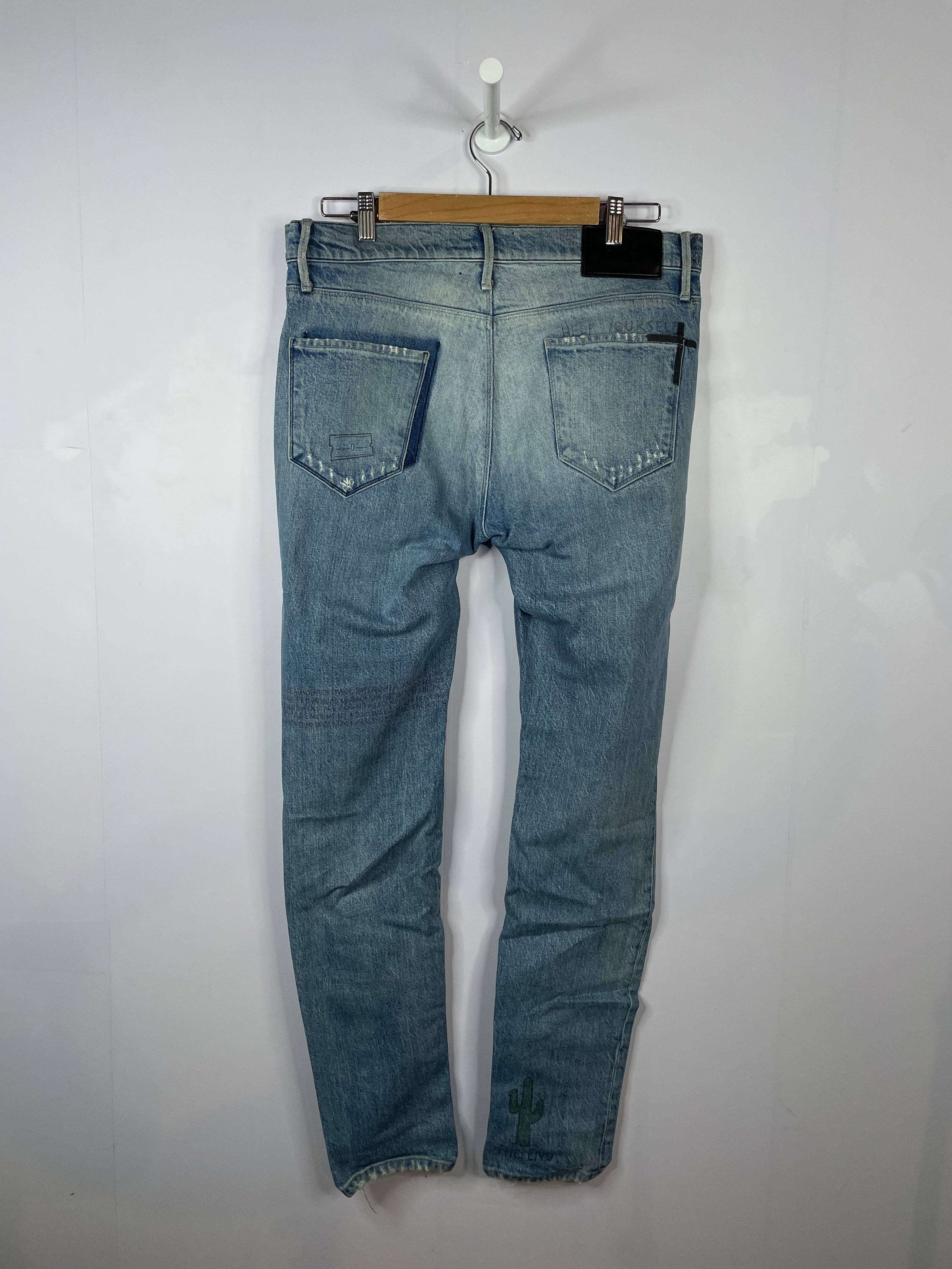 RTA Ripped Writing Light Wash Blue Jeans