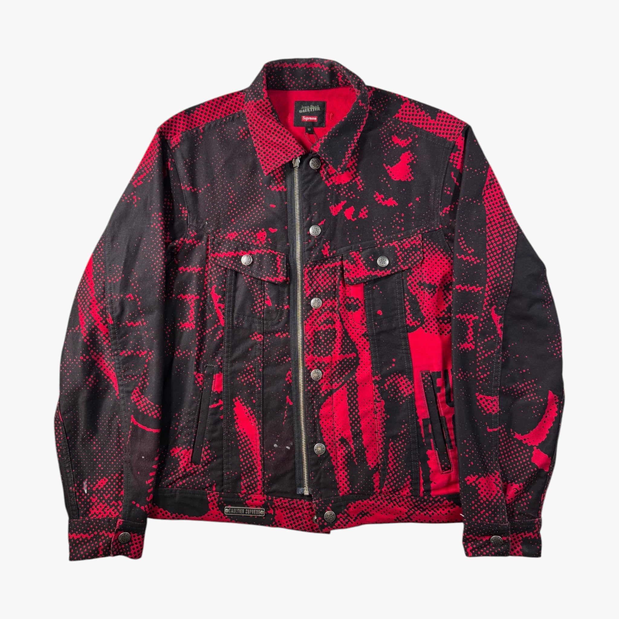 Supreme x JPG Black & Red Denim Jacket