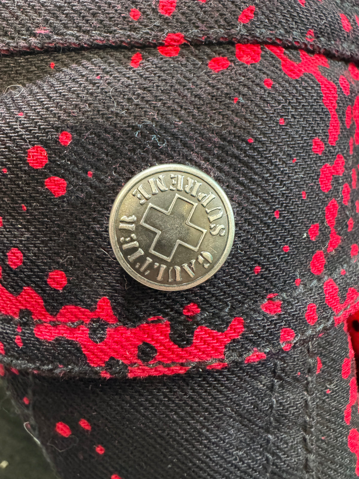 Supreme x JPG Black & Red Denim Jacket