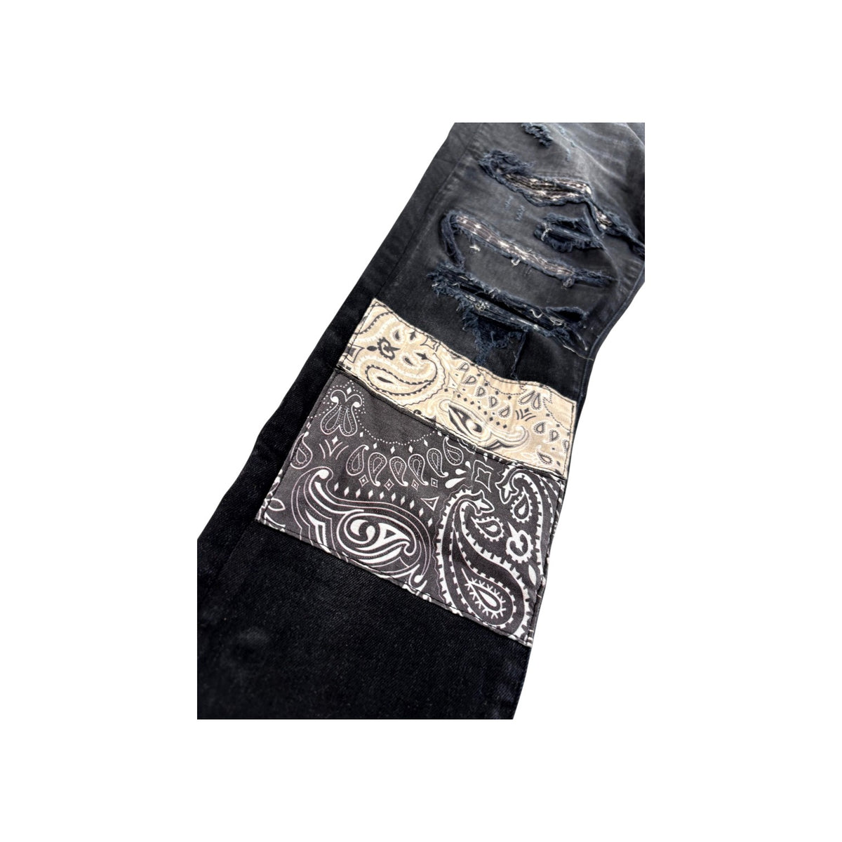 Amiri Vintage Paisley Patchwork Black Wash Jeans