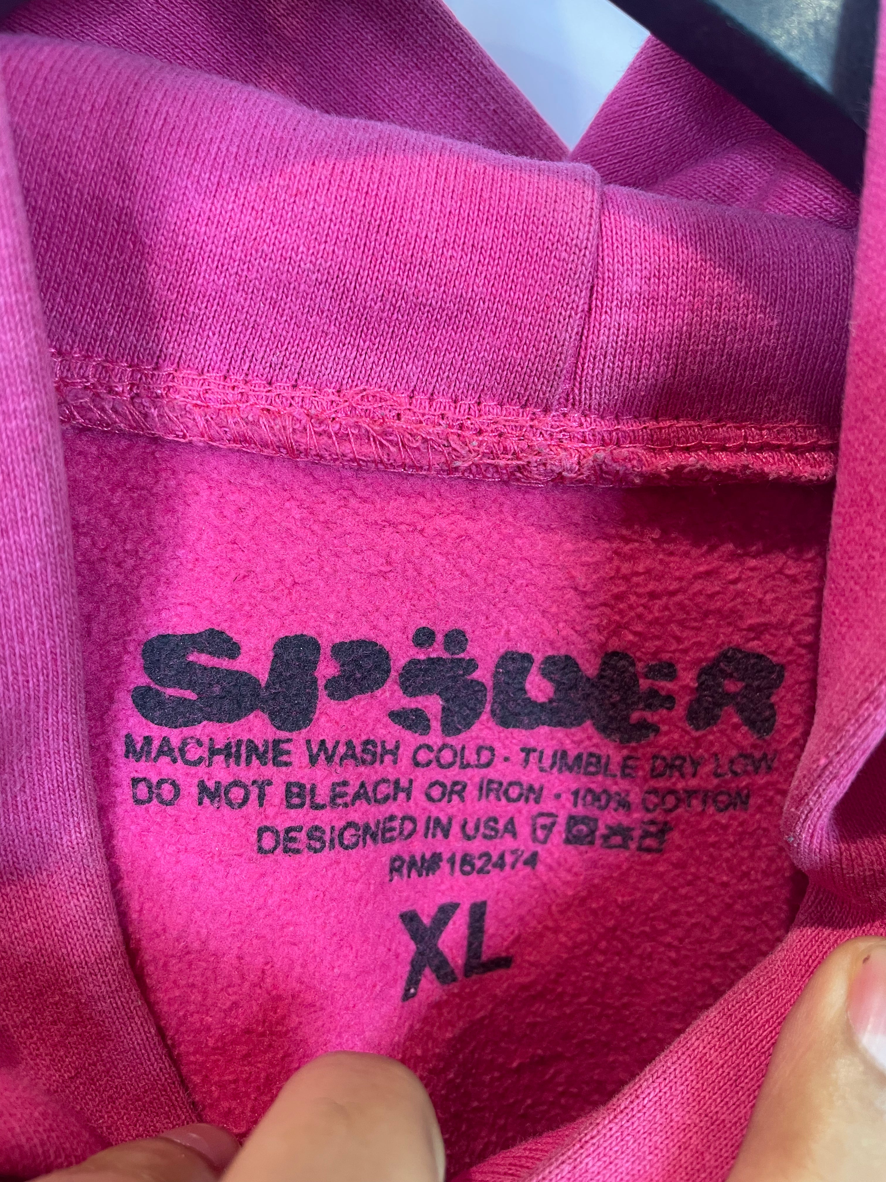 Sp5der Hoodie Pink P*nk Used XL