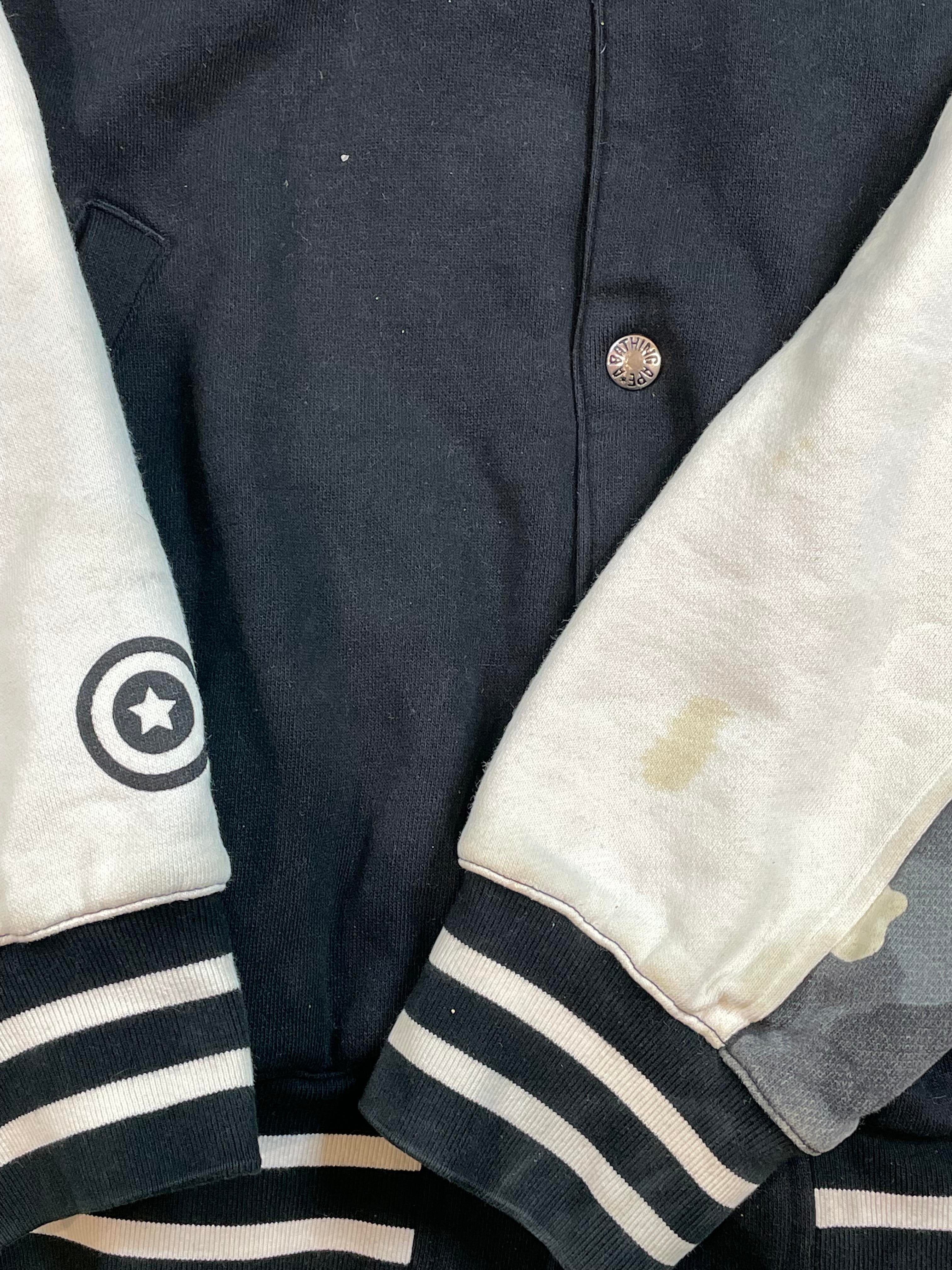 BAPE Shark Varsity Jacket Black White Grey Camo