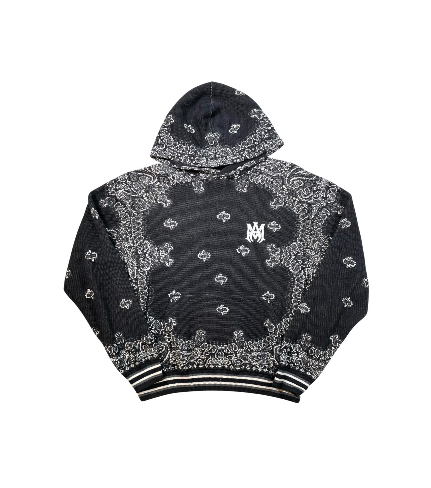 Amiri "MA Knit Paisley" Black Hoodie