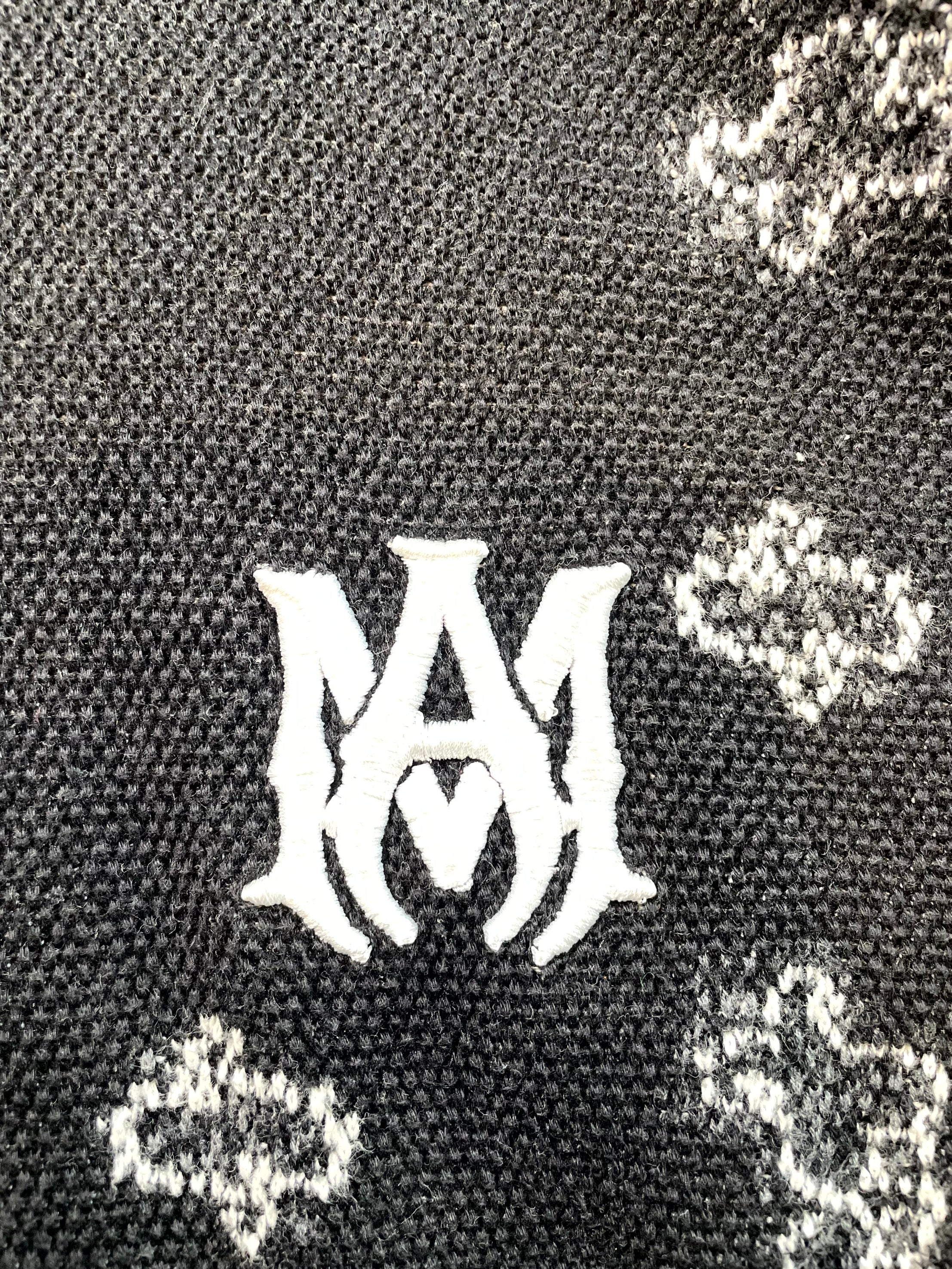 Amiri "MA Knit Paisley" Black Hoodie