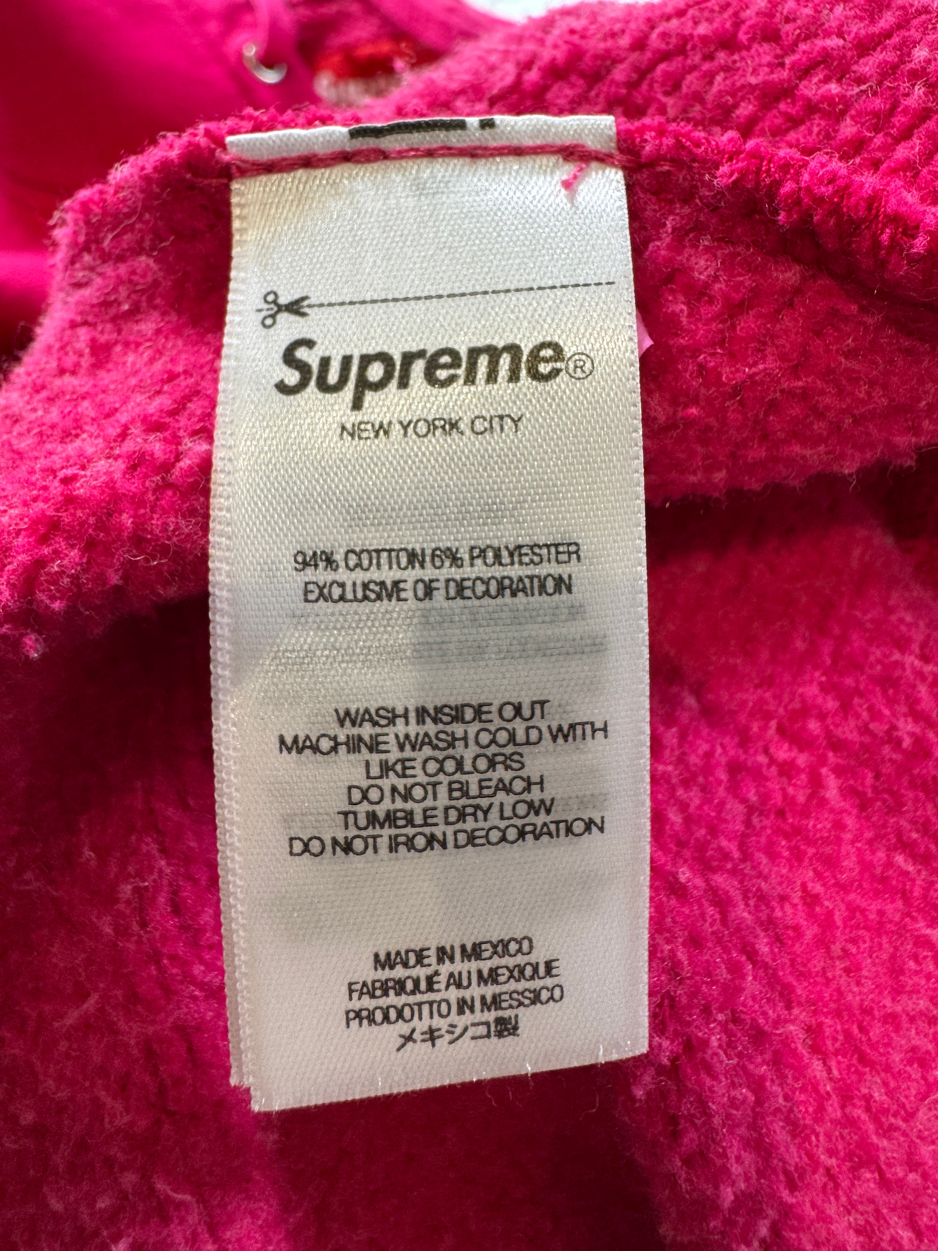 Supreme Small Box Logo Hot Pink Zip Up