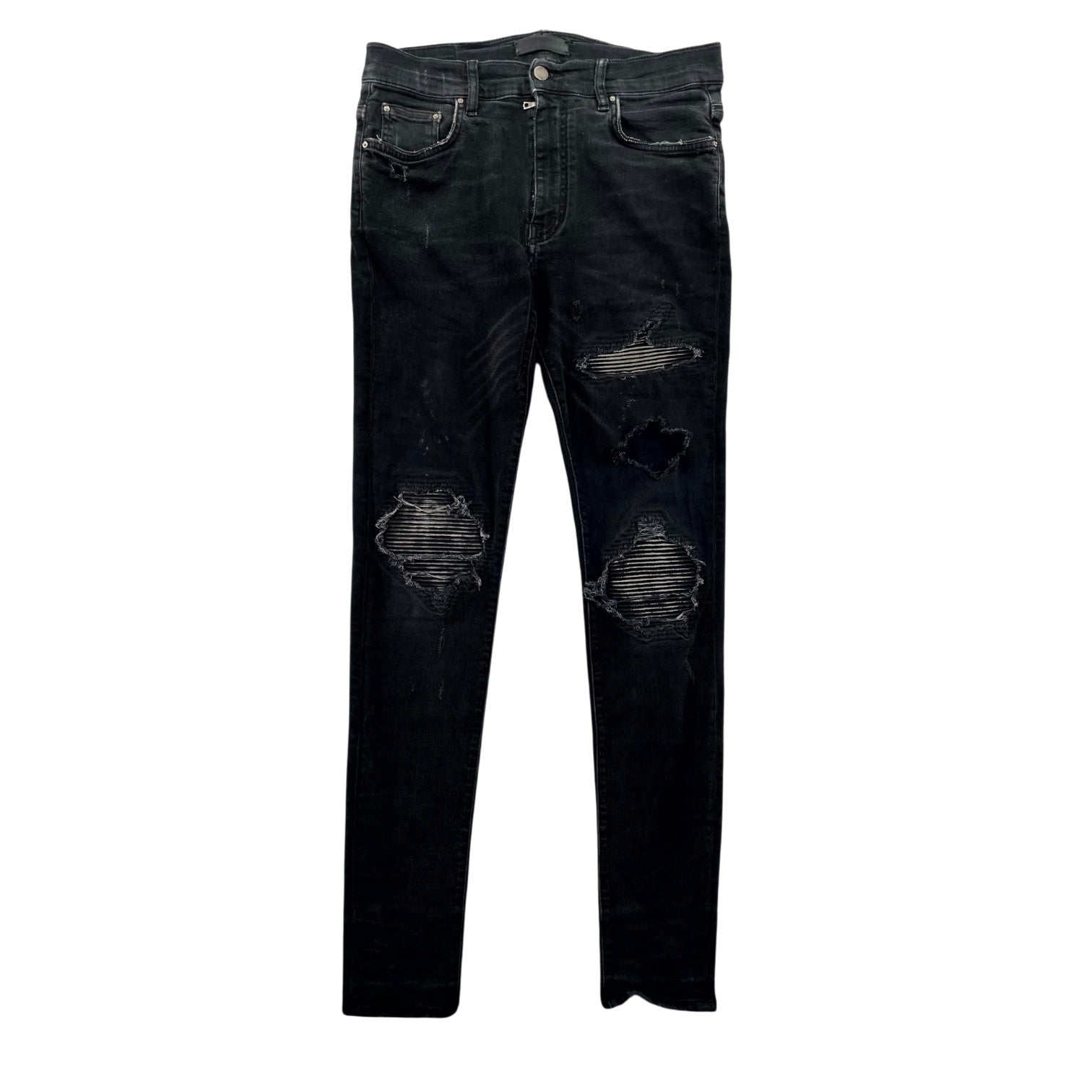 Amiri "MX1" Faded Patch (Repaired) Black Jeans