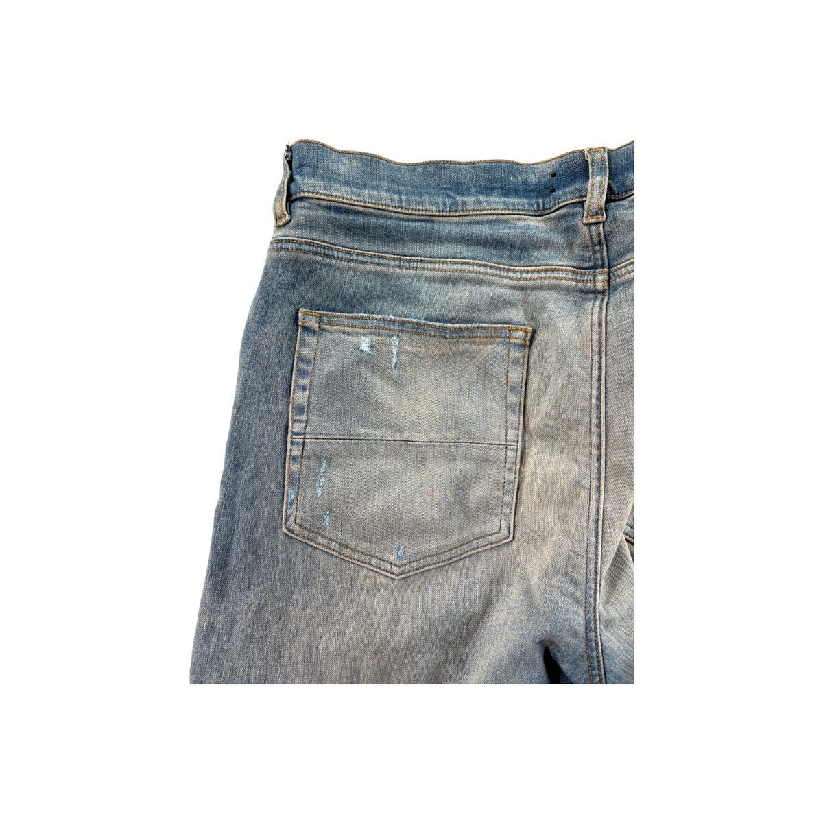Amiri "MX2" Patch Light Wash, Orange & Blue Jeans