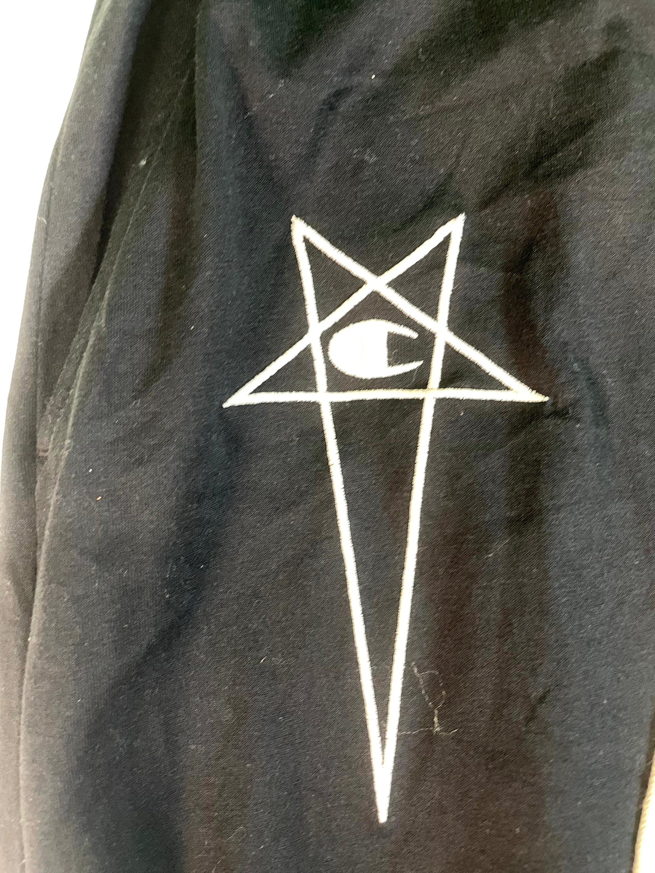 Rick Owens Champion Pentagram Black Sweats