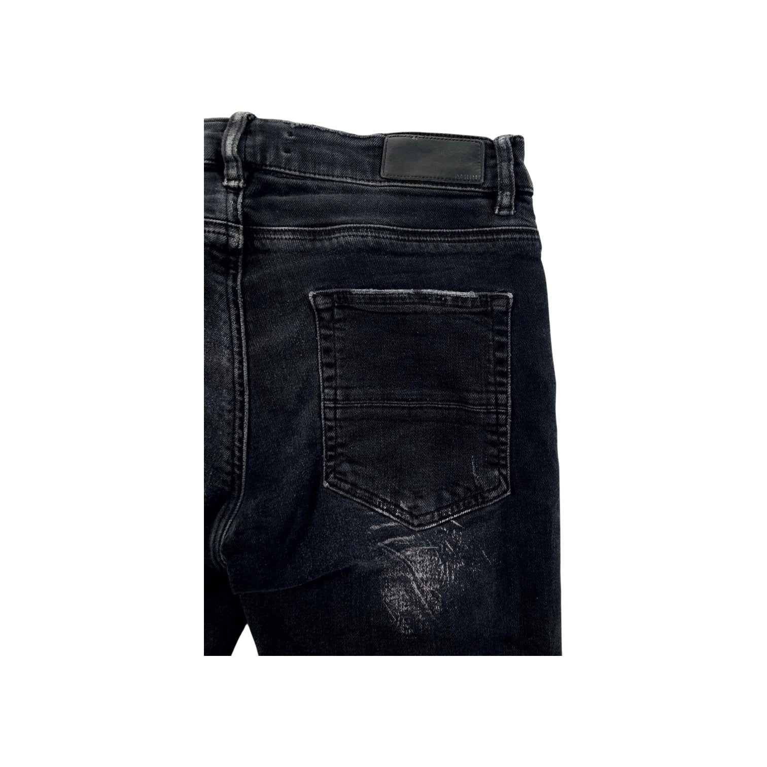Amiri "MX1" Faded Patch (Repaired) Black Jeans