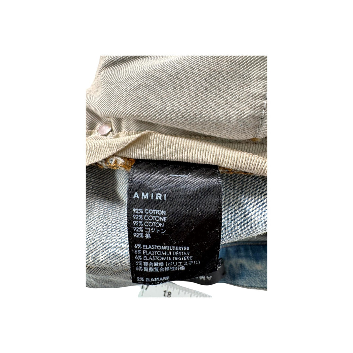 Amiri "MX2" Patch Light Wash, Orange & Blue Jeans