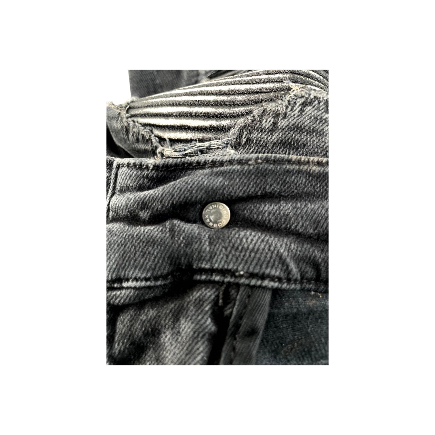 Amiri "MX1" Faded Patch (Repaired) Black Jeans