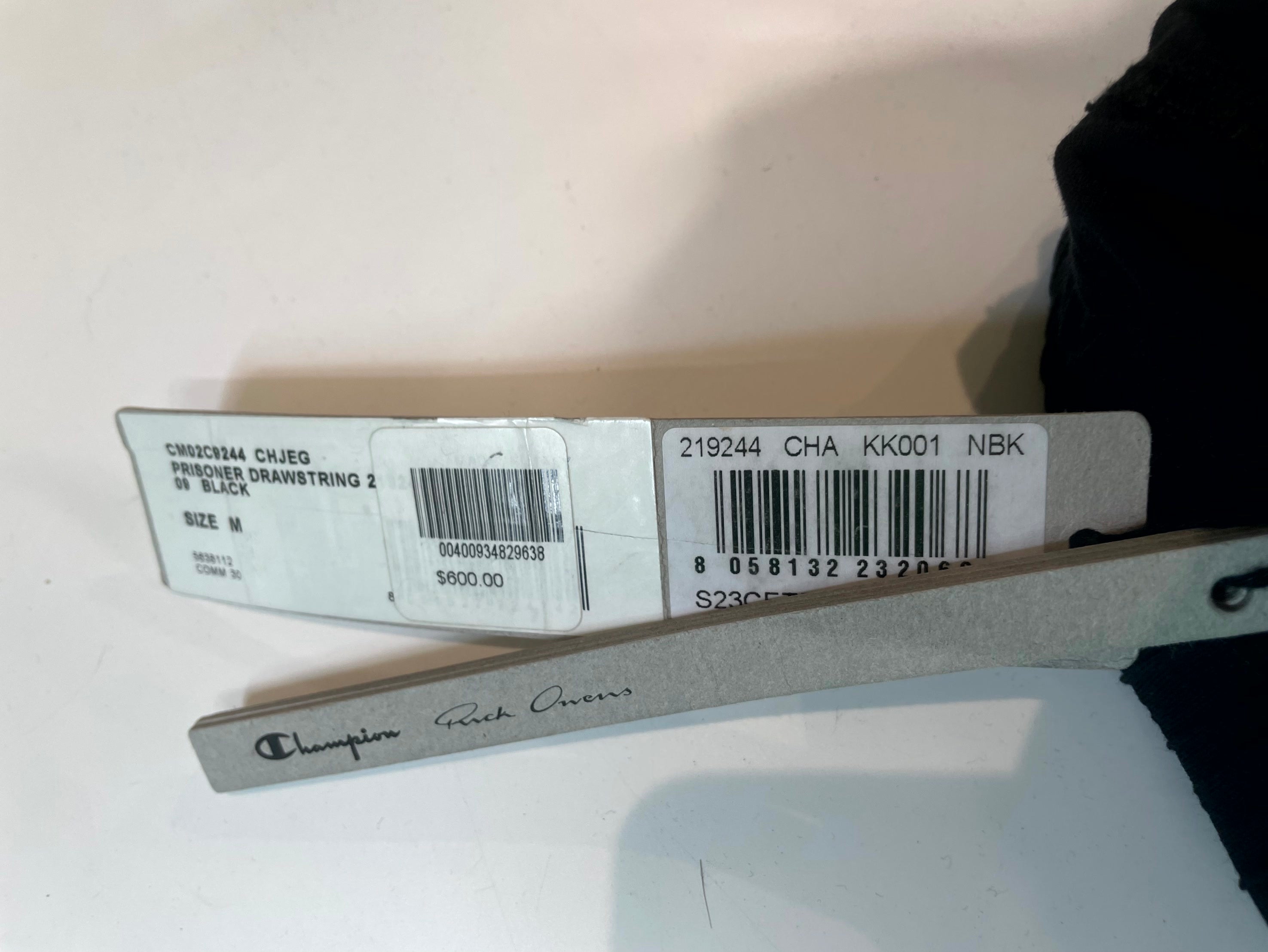 Rick Owens Champion Pentagram Black Sweats