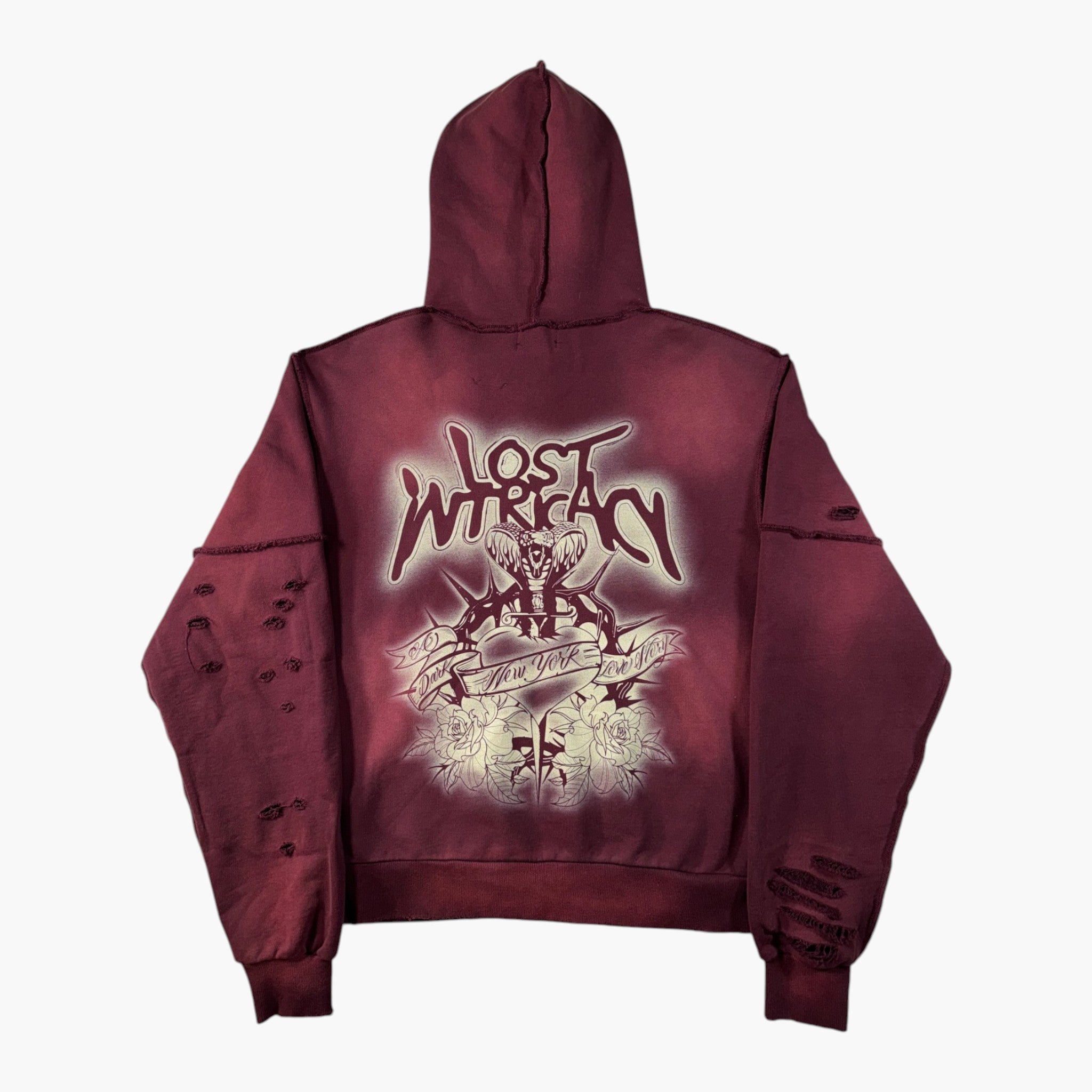 Lost Intricacy Burgundy Zip Up