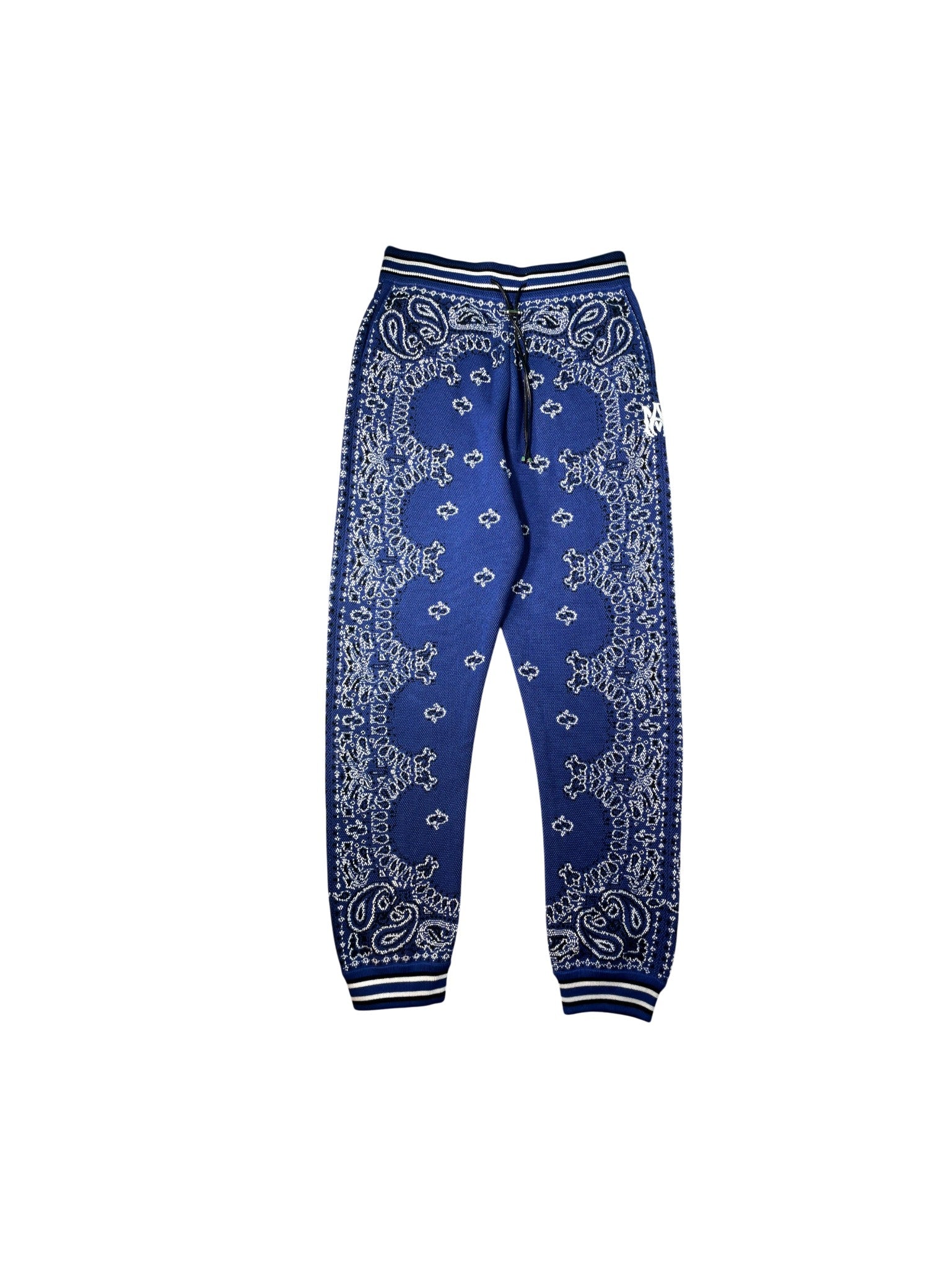 Amiri "MA Knit Paisley" Blue Sweats