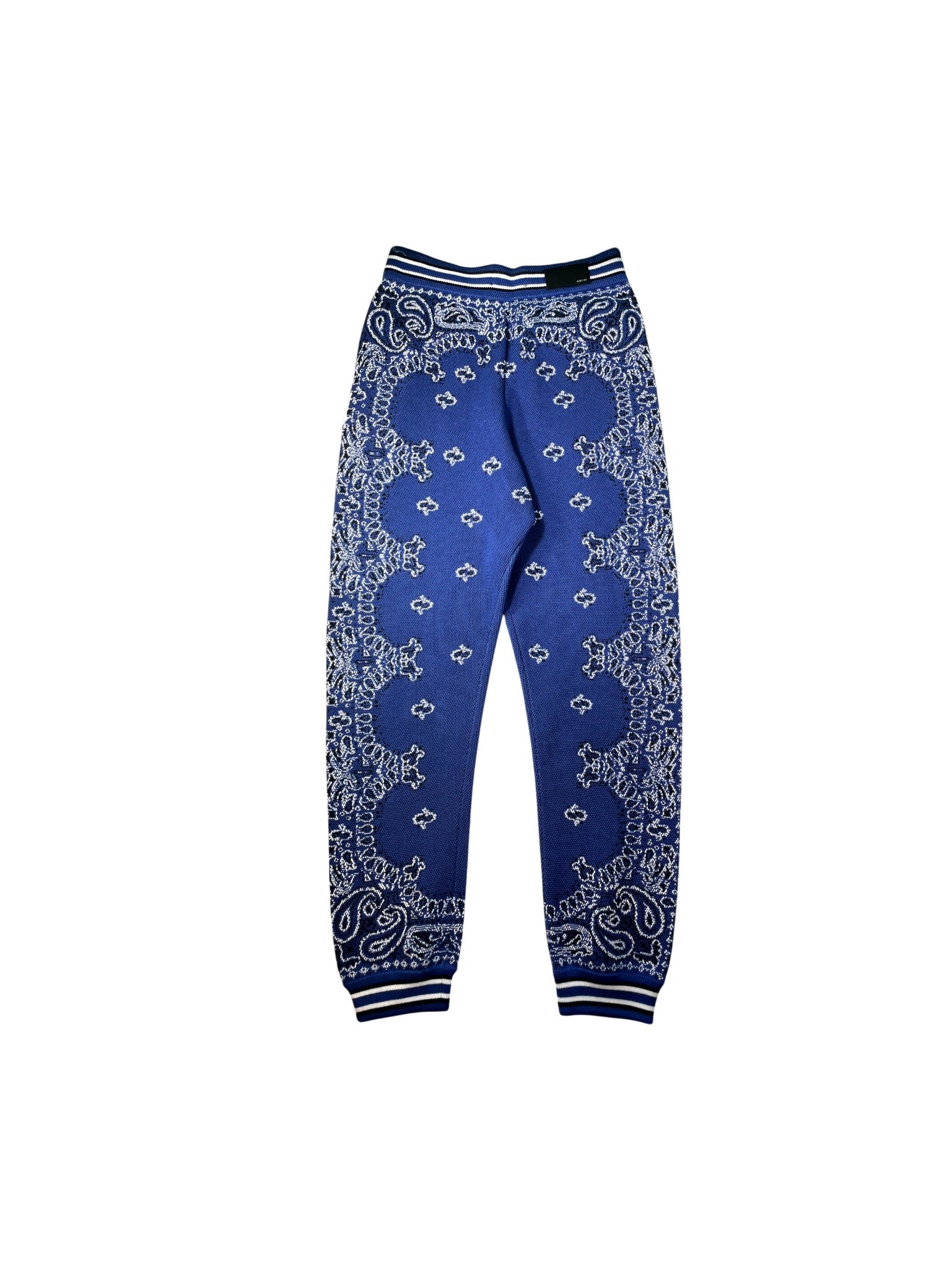 Amiri "MA Knit Paisley" Blue Sweats